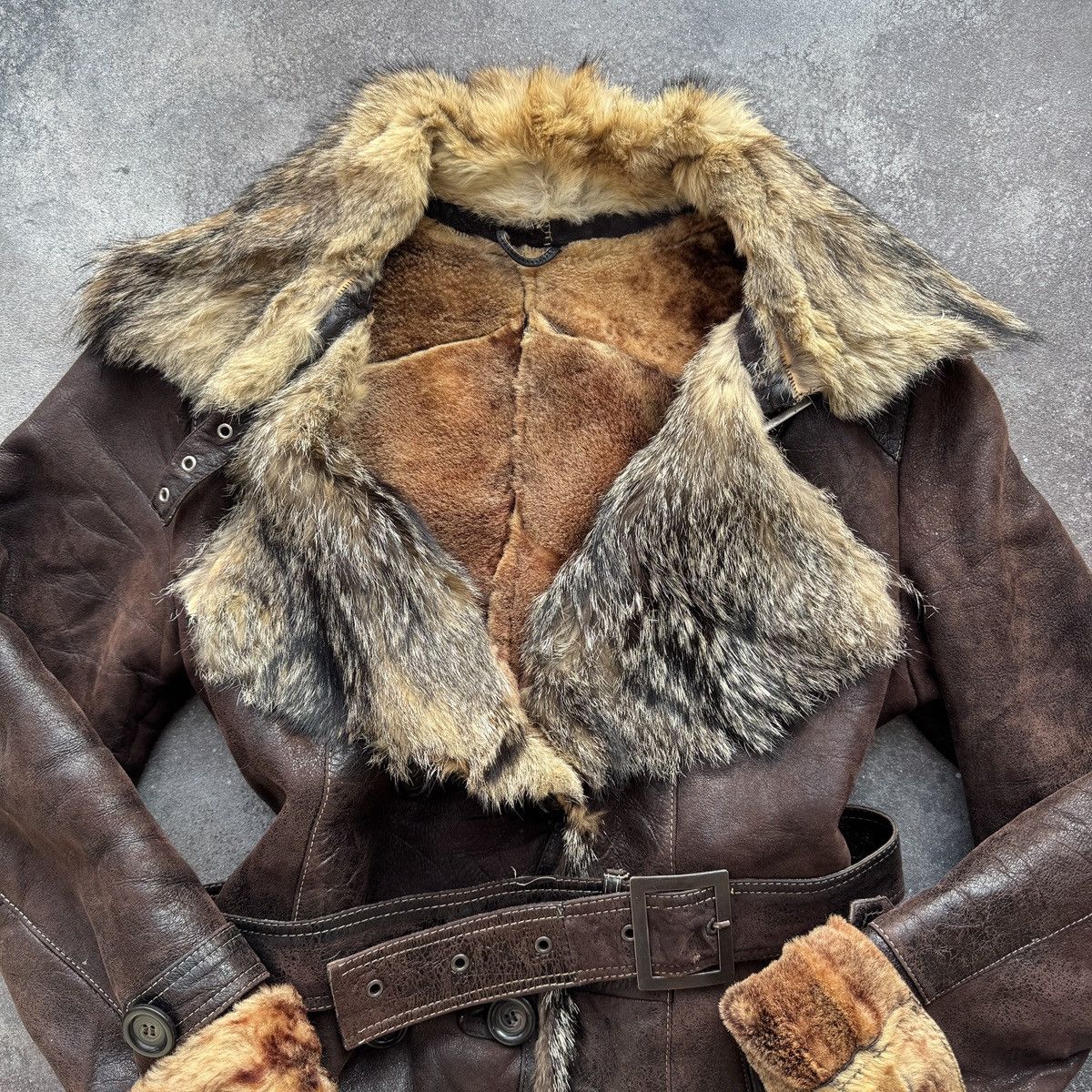 Japanese Brand Vintage Real Leather Real Fur Sheepskin Coat Size M / US 6-8 / IT 42-44 - 3 Thumbnail