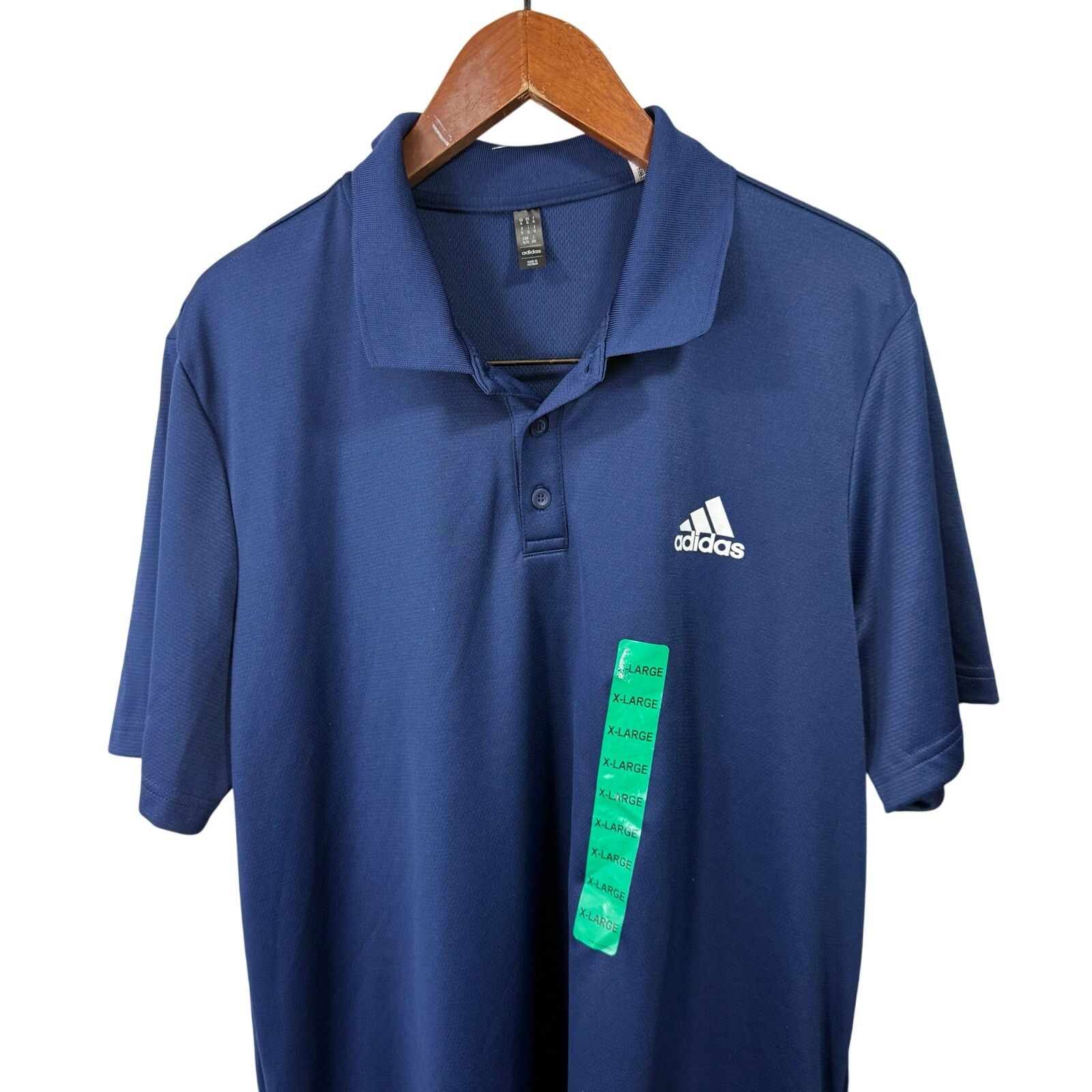 Adidas Adidas Men’s Performance Knit Polo Shirt XL Blue NEW # G638 Size US XL / EU 56 / 4 - 6 Thumbnail
