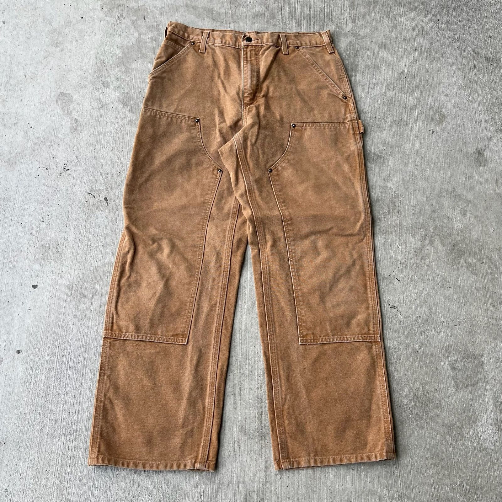 Carhartt × Vintage Carhartt brown double knee work wear carpenter pants Size US 32 / EU 48 - 1 Thumbnail