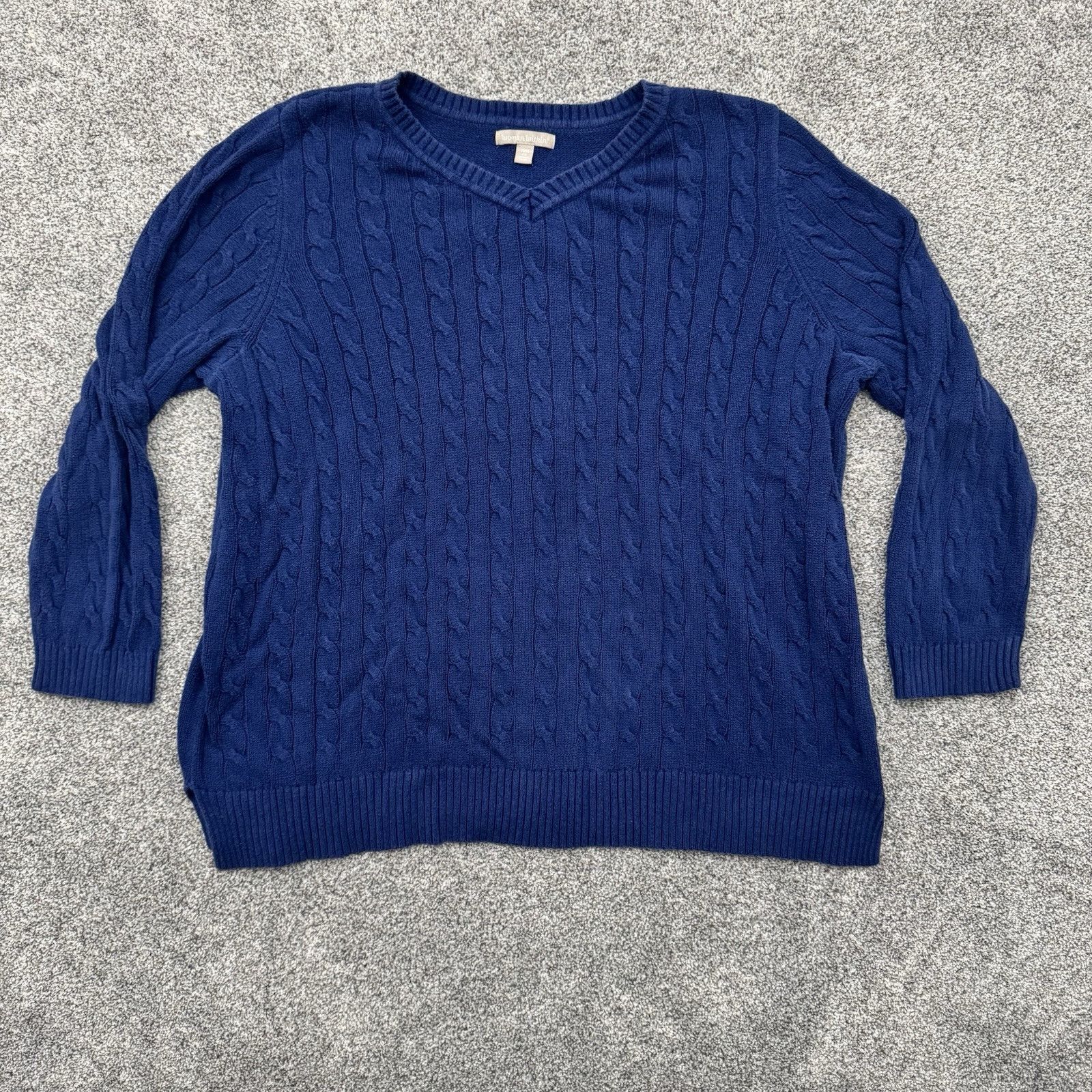 Other Woman Within Sweater Womens 2X Plus Fisherman Warm Preppy Size XXL / US 16-18 / IT 52-54 - 1 Thumbnail