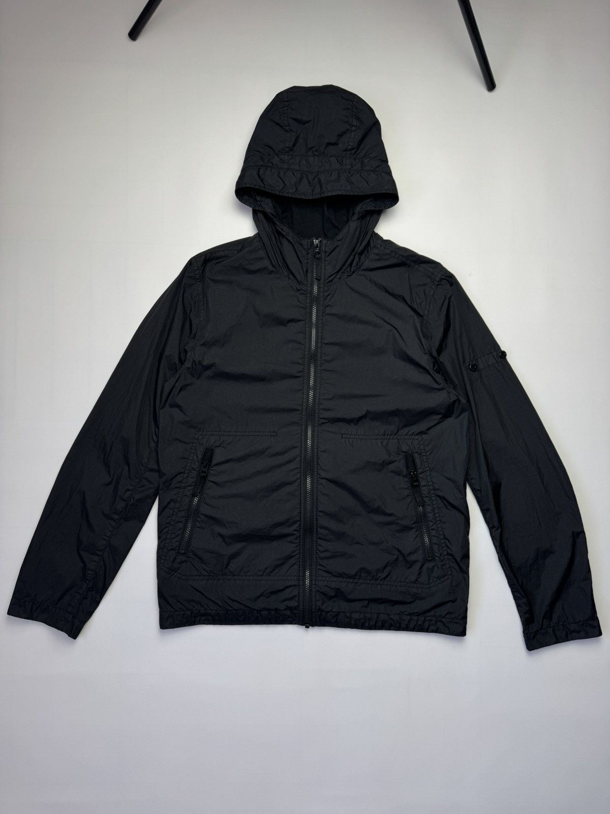 Stone Island STONE ISLAND Junior Black Crinkle Reps Hooded Jacket Men's Size US M / EU 48-50 / 2 - 4 Thumbnail