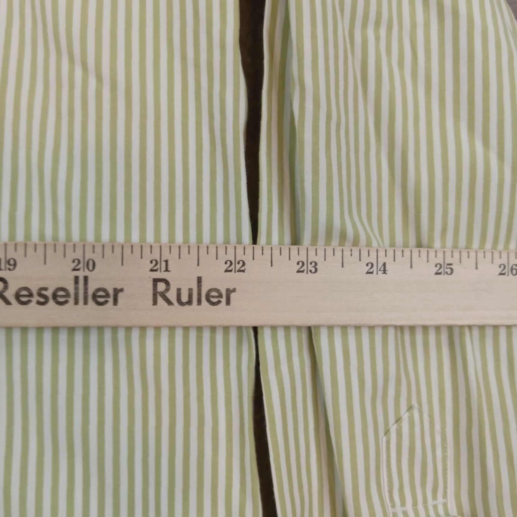 Ralph Lauren Cutter & Buck Shirt Mens Medium Green White Striped Button Up Casual Long Sleeve Size US M / EU 48-50 / 2 - 4 Thumbnail