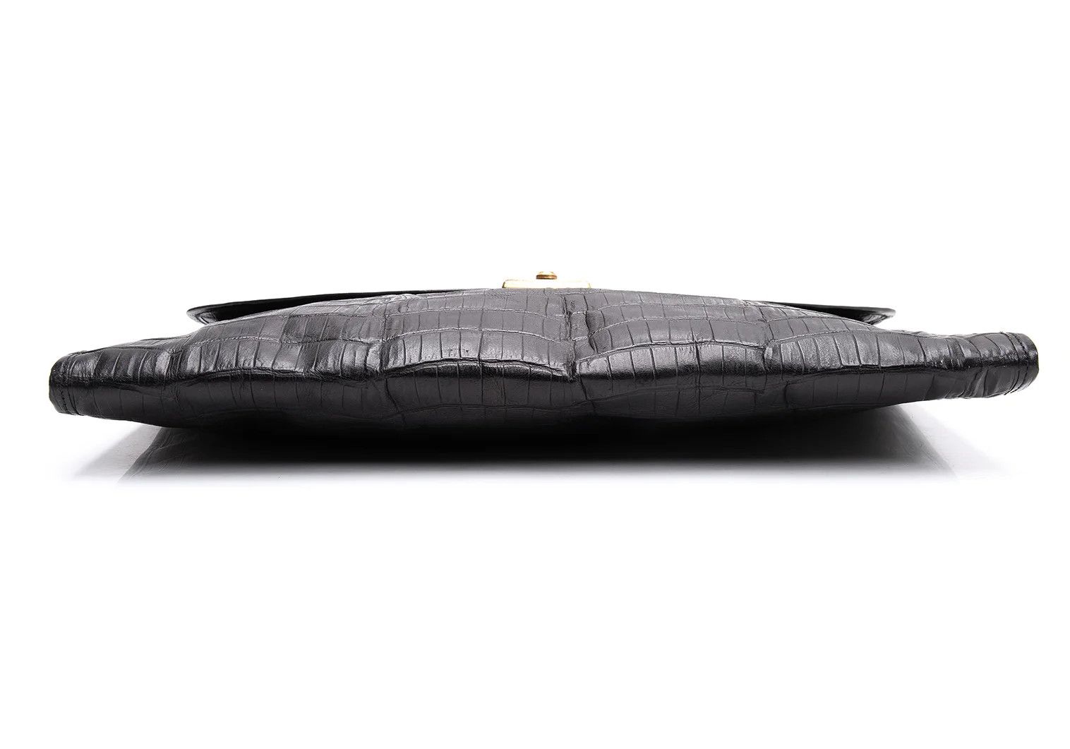 Armani Crocodile Embossed Leather Clutch Bag in Black Size ONE SIZE - 5 Thumbnail