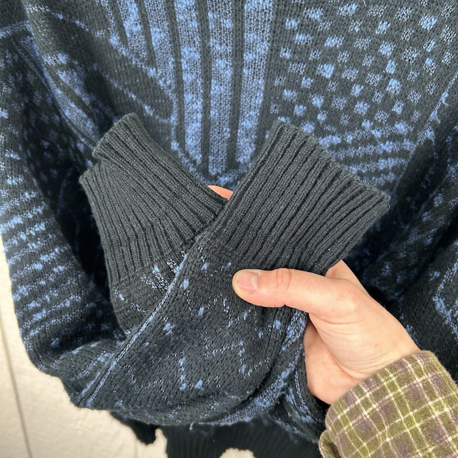 & Other Stories Vintage 90's Michael Gerald Navy & Black Knit Sweater Medium Size US S / EU 44-46 / 1 - 8 Thumbnail