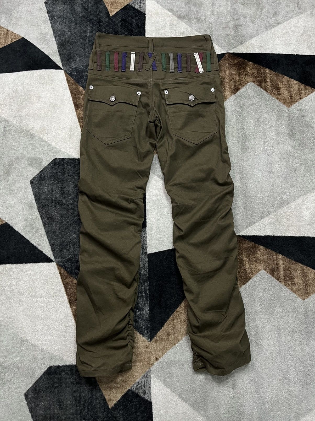 Hysteric Glamour Y2K Nylaus Double Waist Twisted Leg Green Pants Cotton Size US 30 / EU 46 - 5 Thumbnail