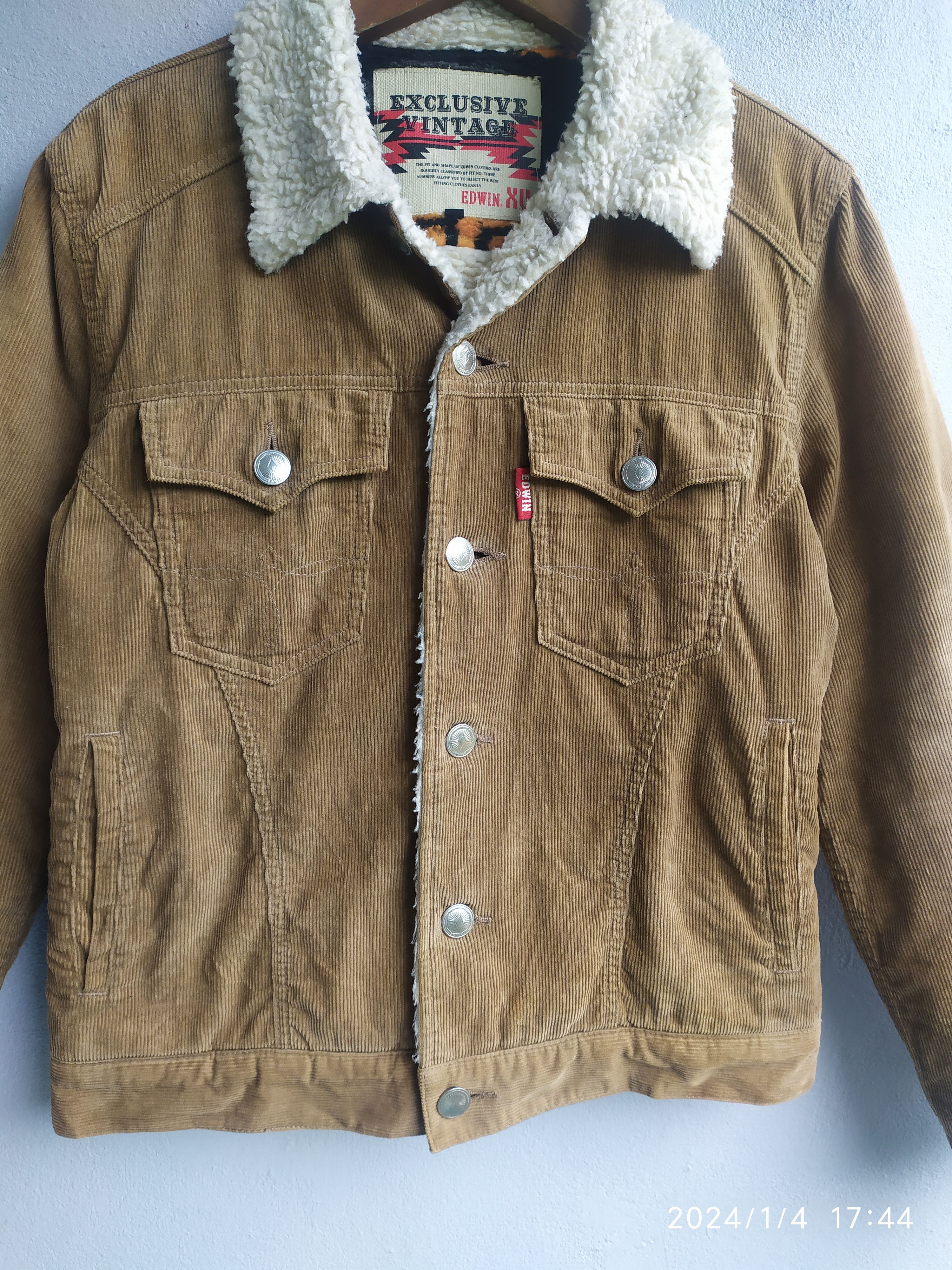 Edwin 🔥EDWIN Corduroy Trucker Sherpa Jacket🔥 Size US M / EU 48-50 / 2 - 6 Thumbnail
