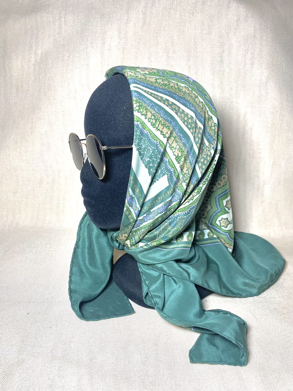 SikSilk × Vintage Christian Dior paisley floral green scarf Size ONE SIZE - 8 Thumbnail