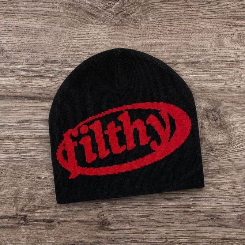 The Unbranded Brand Punk Grunge ALT Filthy Beanie | Y2K Skater Opium Black Hat Size ONE SIZE - 1 Preview