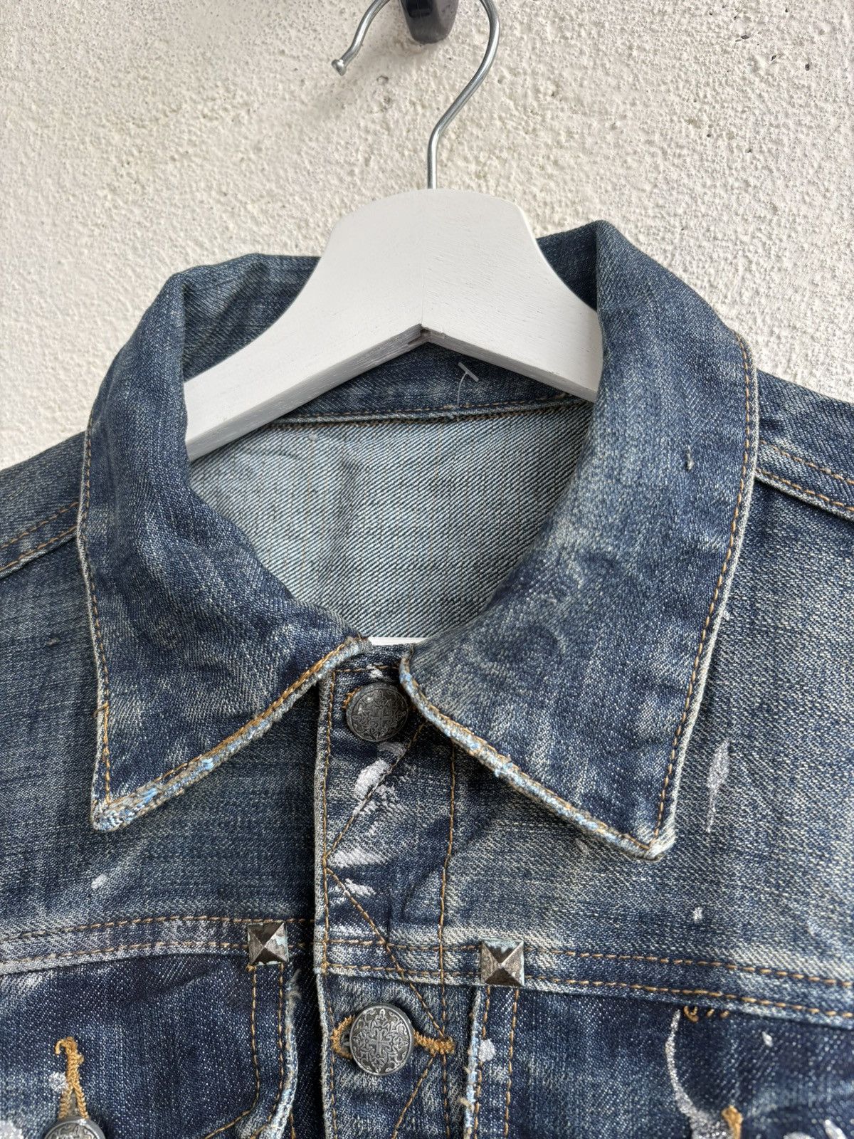 Helmut Lang 2000s studet japan denim jacket helmutlamg maison style Size US XS / EU 42 / 0 - 6 Thumbnail