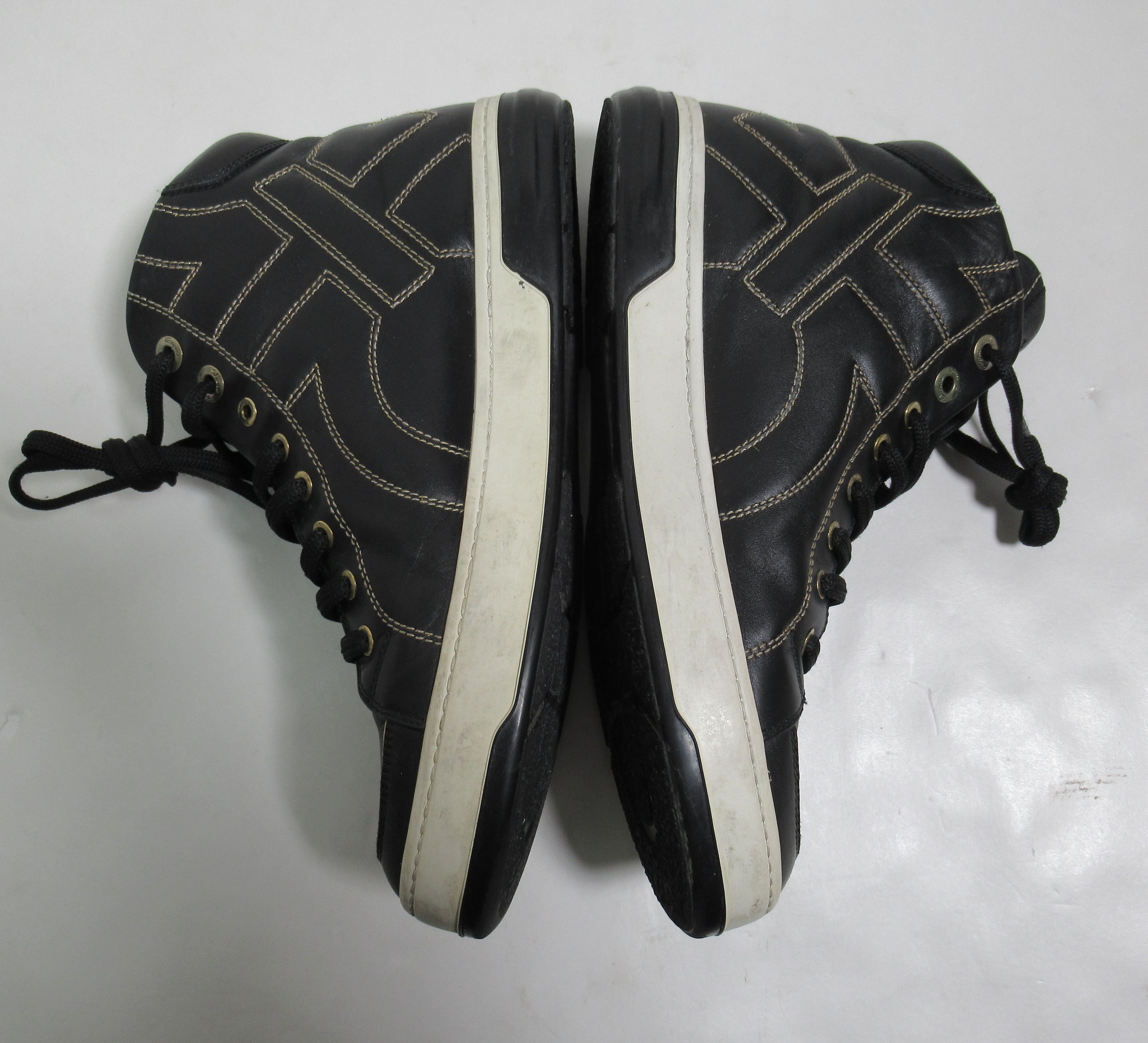 Salvatore Ferragamo Salvatore Ferragamo Stitched Gancini High-Top Sneaker Size US 8 / EU 41 - 11 Thumbnail