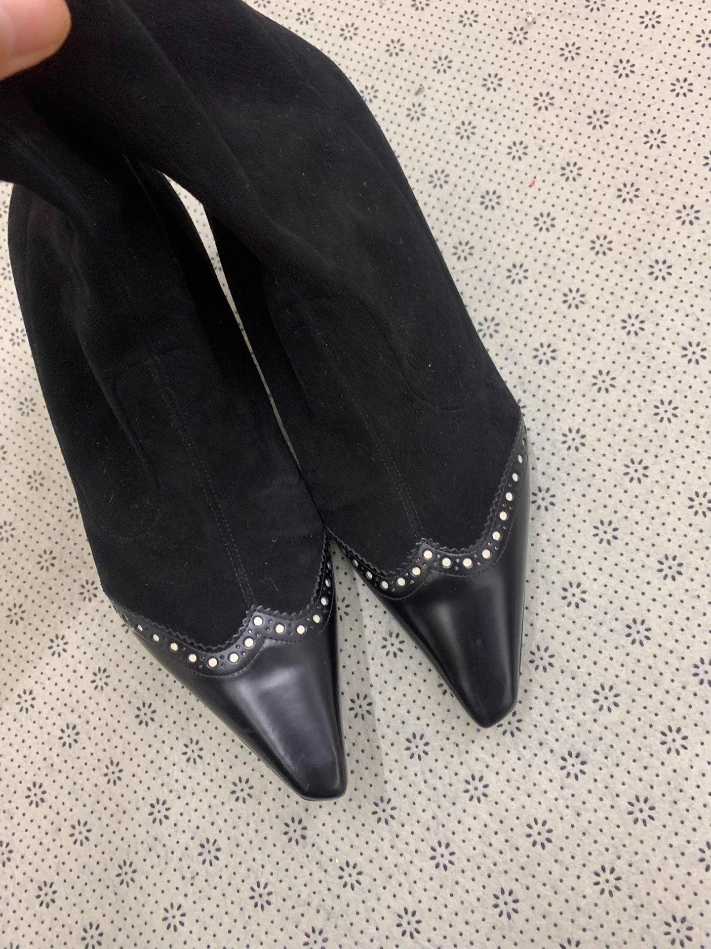 Dior Dior Black Suede Leather Paneled High Heel Boots Size US 6 / IT 36 - 3 Thumbnail