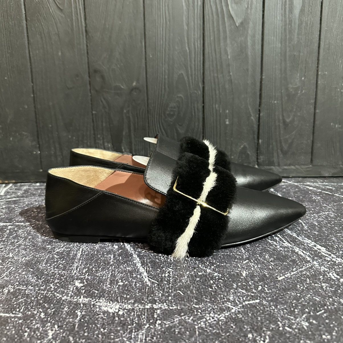 Bally BALLY HAMELIA - Women’s Leather/Fur Flats Mules 38.5 size Size US 8.5 / IT 38.5 - 3 Thumbnail