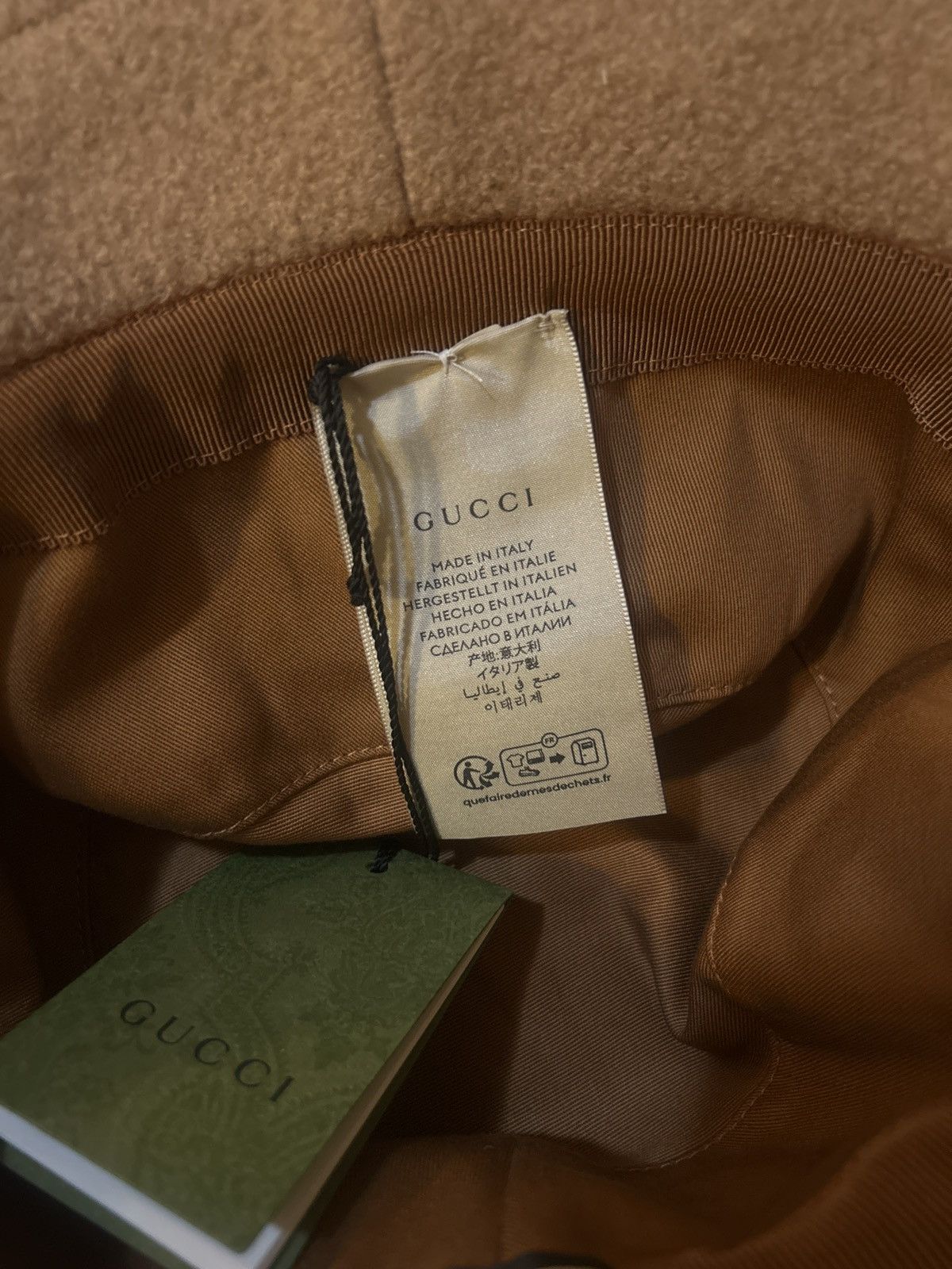 Gucci Gucci Felted Wool Bucket Hat with Patch Unisex Style L Size ONE SIZE - 7 Thumbnail