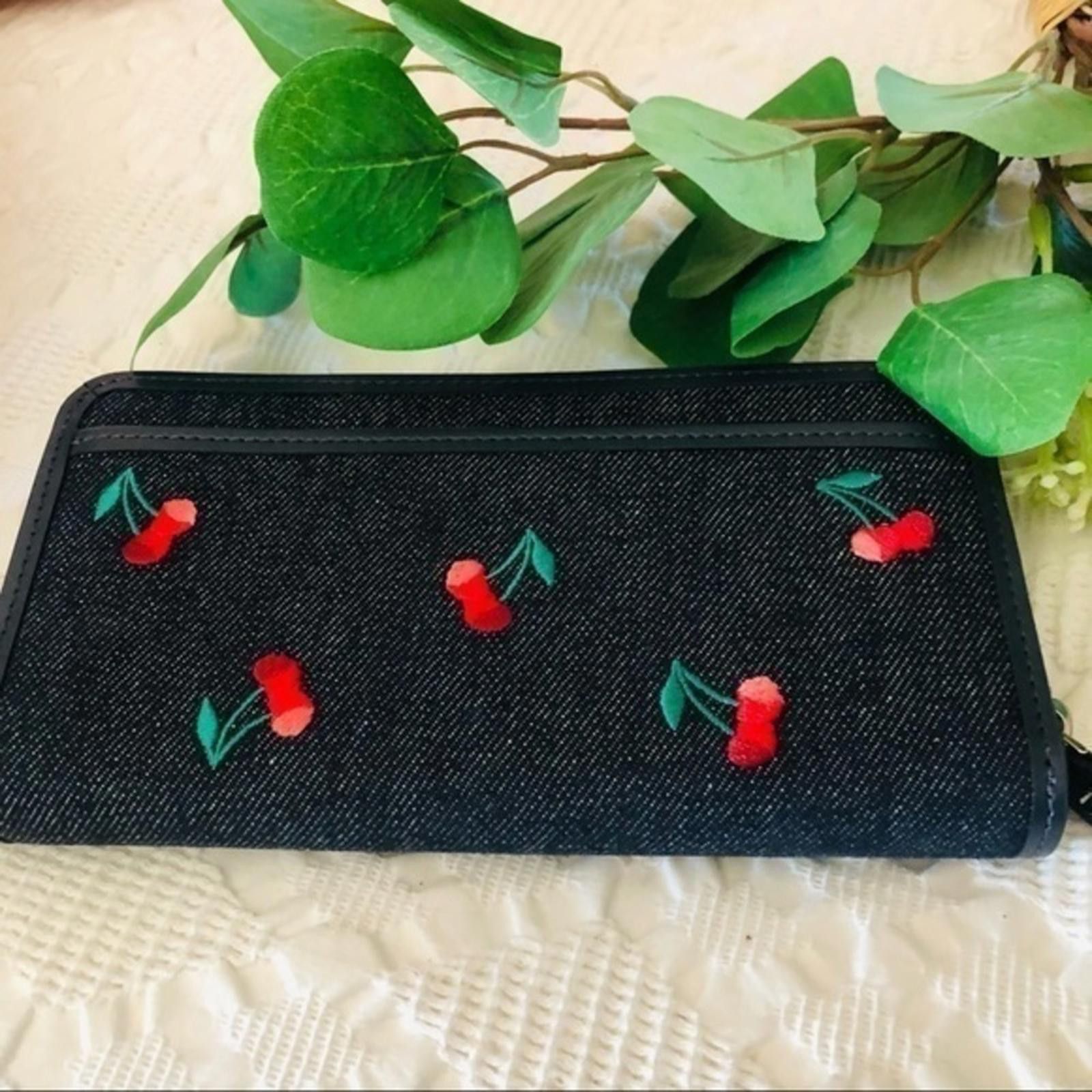 Kate Spade Kate Spade Logo Cherry Denim Wallet Size ONE SIZE - 4 Thumbnail