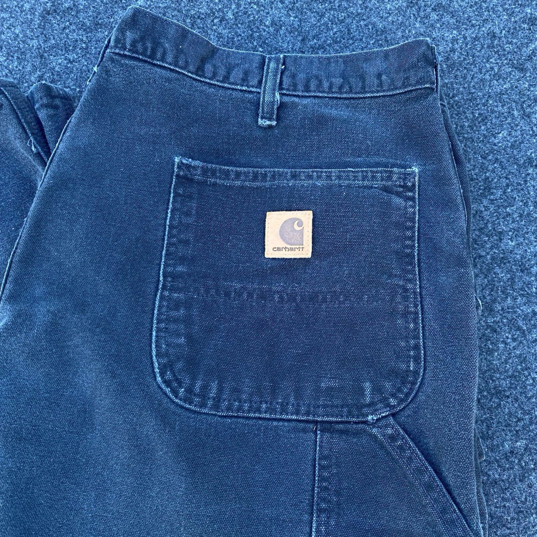 Carhartt Carhartt Pants Mens 40x32 Distressed Black Duck Canvas Baggy Carpenter Skater Pants Mens Black Canvas Carhartt Wide-Leg Relaxed Casual Workwear Size US 40 / EU 56 - 4 Thumbnail