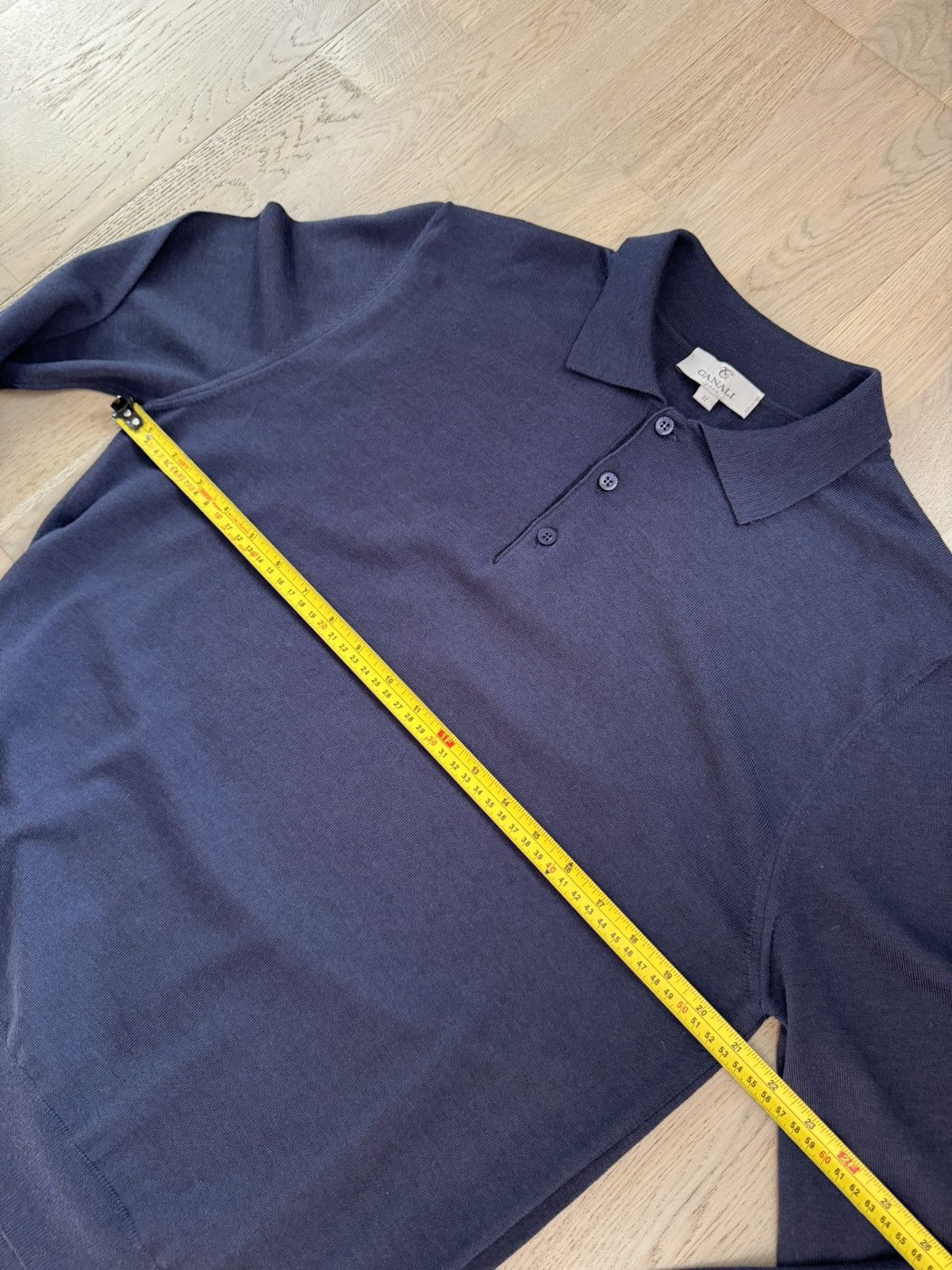 Canali CANALI wool knit polo SEE TAPE MEASUREMENTS IN PHOTOS Size US L / EU 52-54 / 3 - 5 Thumbnail