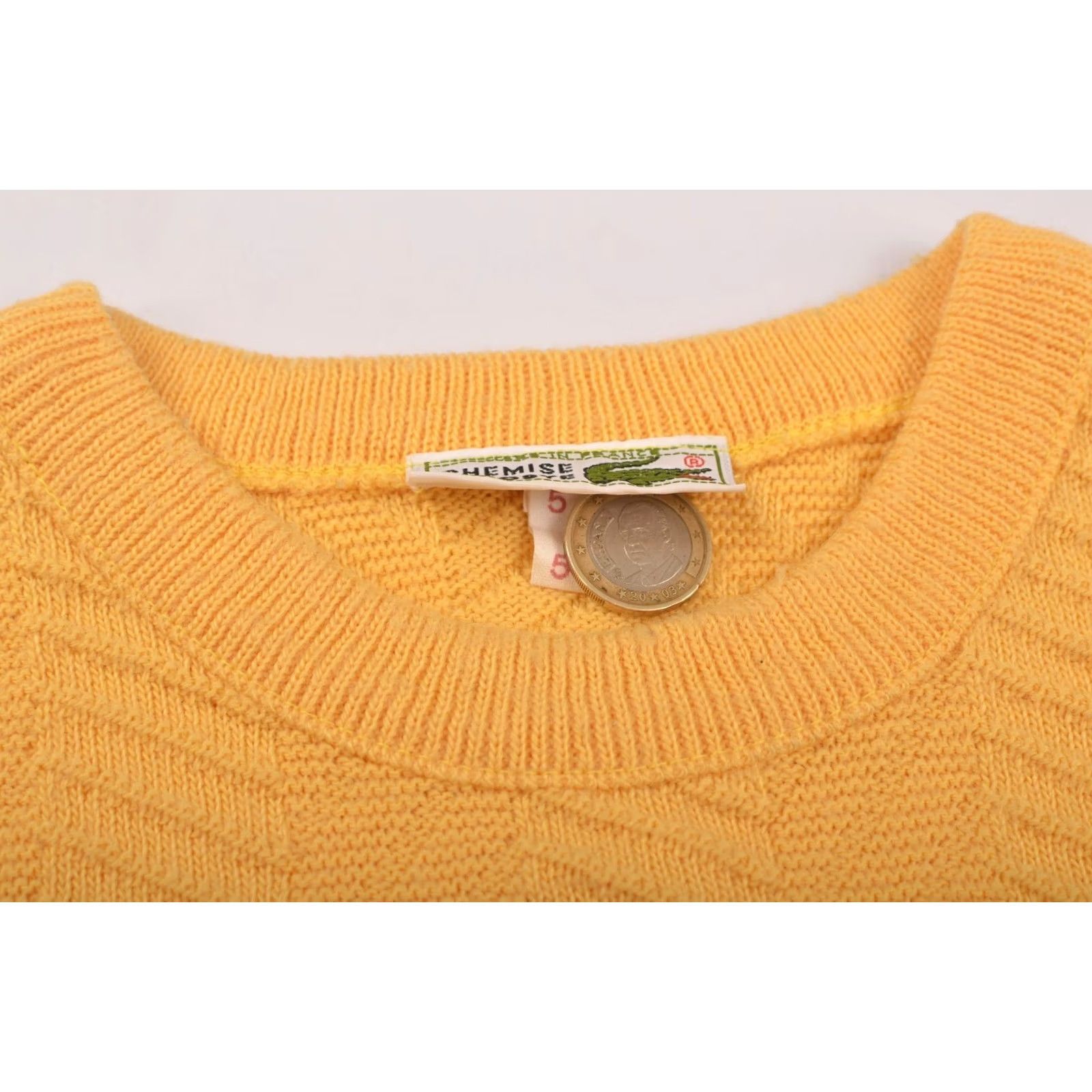 Lacoste Lacoste Vintage Yellow Zig Zag Wool Blend Sweater Mens Crew Neck Size 5 Made in France 80s 90s Size US S / EU 44-46 / 1 - 4 Thumbnail