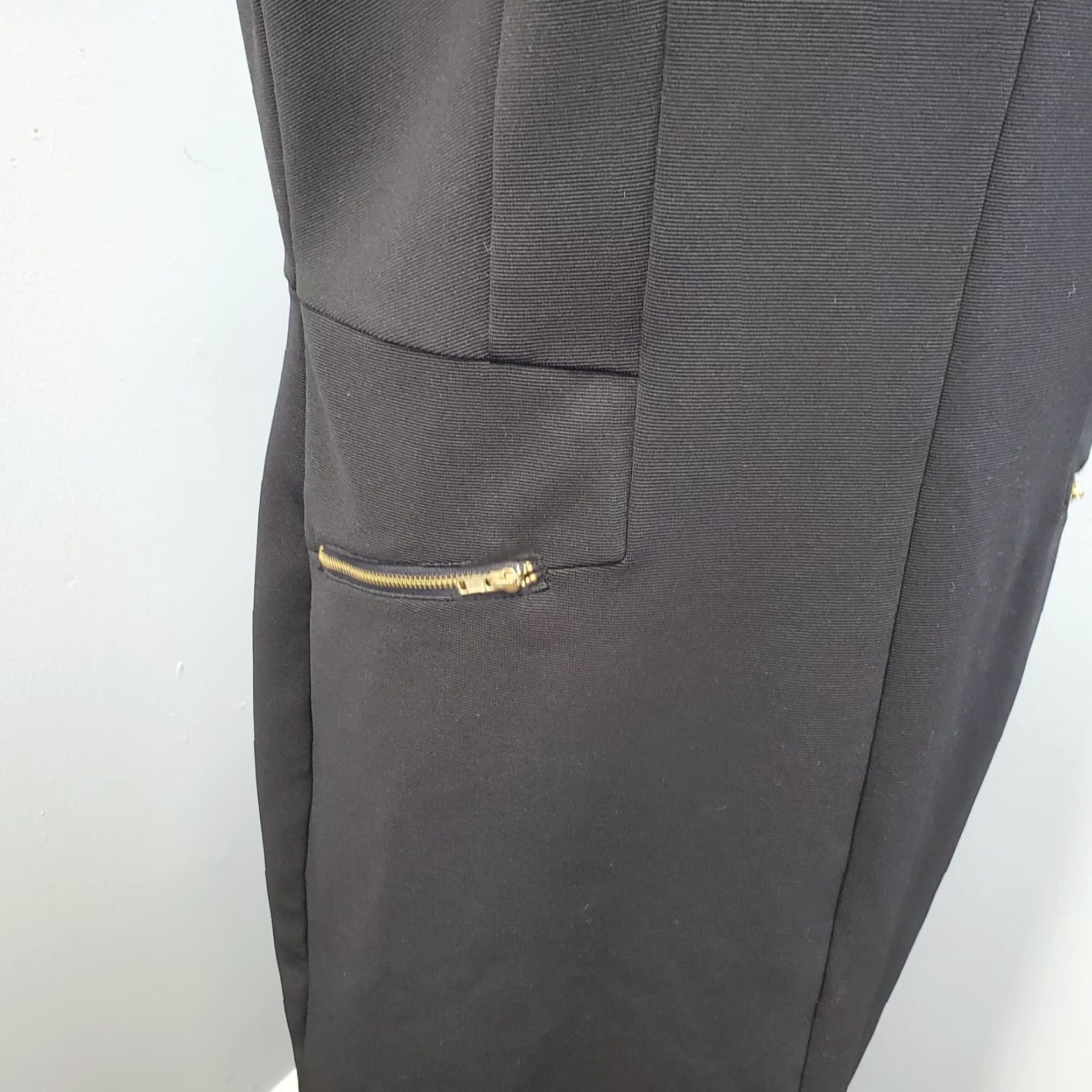 Vintage Emma & Michele Shift Dress Womens Size 12 Black Zipper Pockets Stretch Back Zip Size XL / US 12-14 / IT 48-50 - 4 Thumbnail