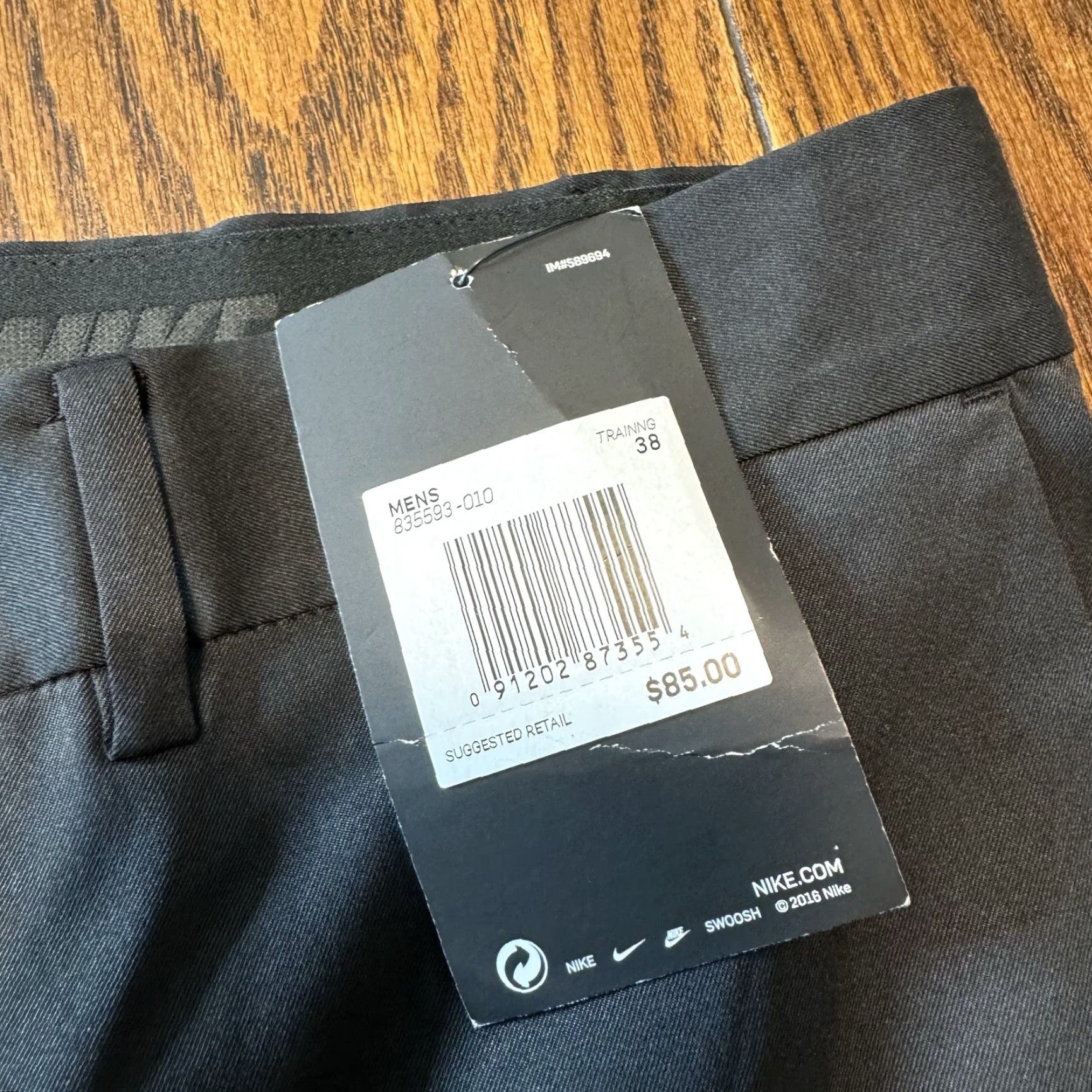 Nike Nike Dri-FIT Flat Front Tech Pant Men’s Black 38 Regular 38x36 Unhemmed New 835593-010 Size US 38 / EU 54 - 3 Thumbnail