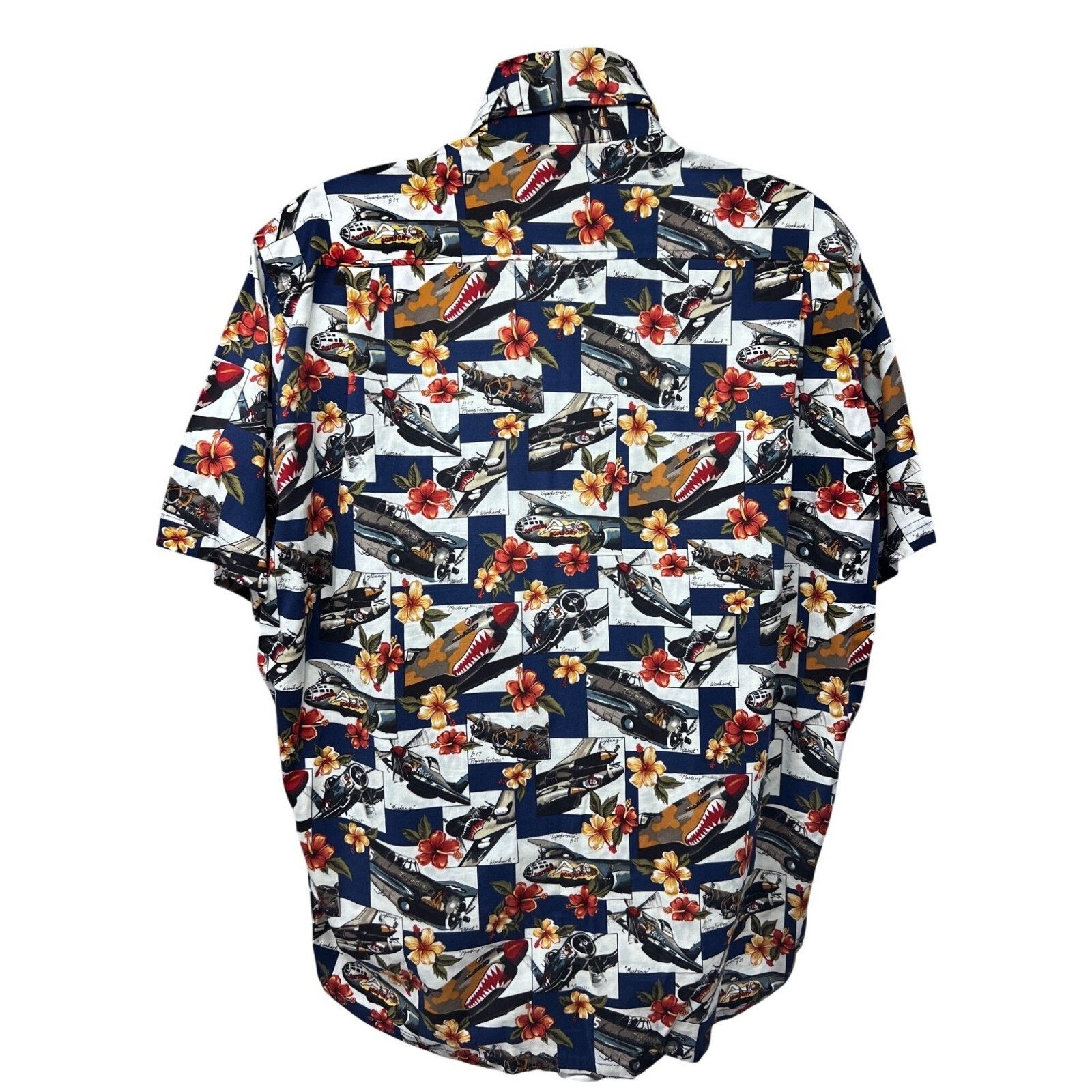 Vintage Cruizin Wear Military War Planes Button Shirt XL Pocket USA Size US XL / EU 56 / 4 - 3 Thumbnail