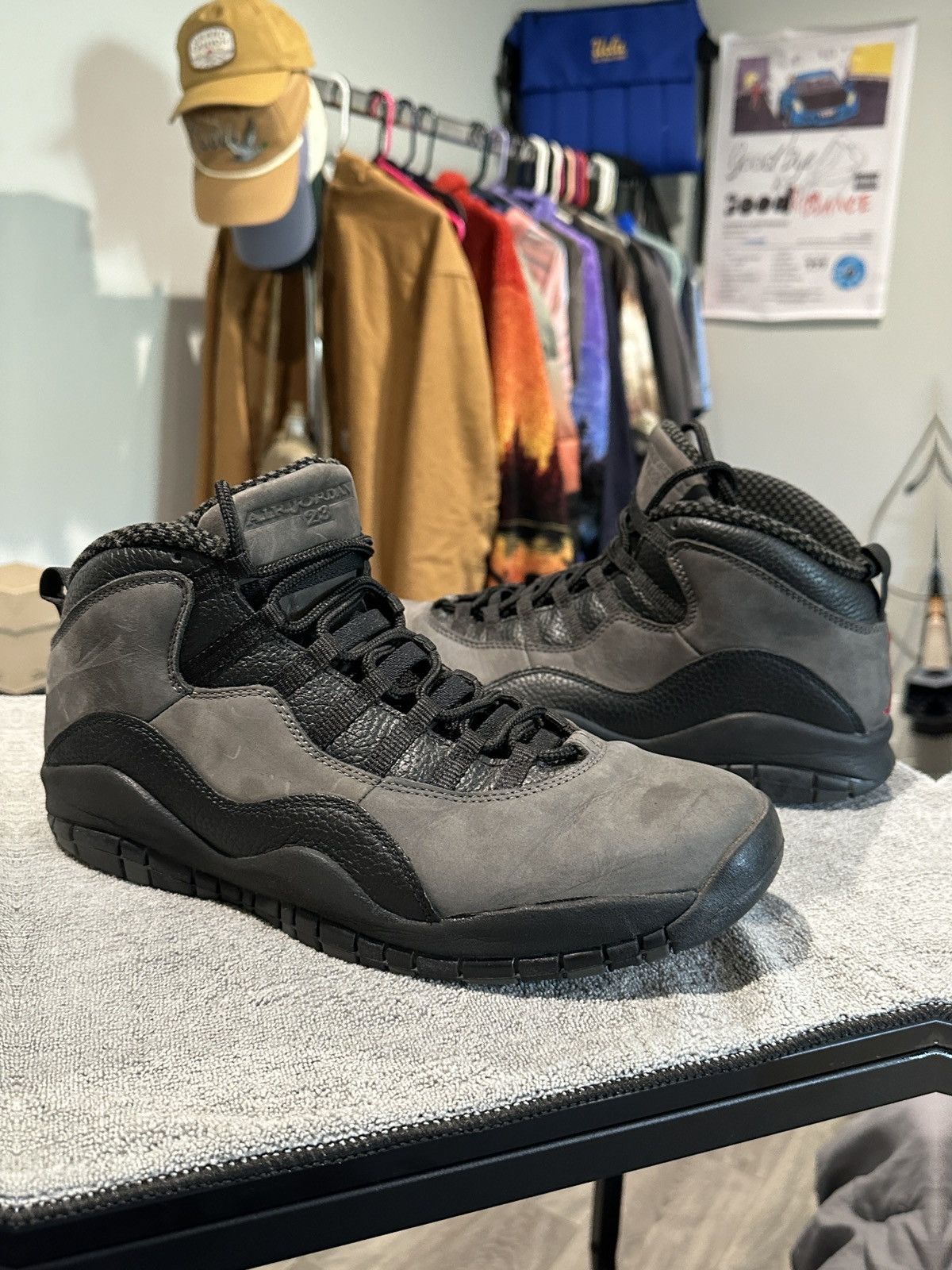 image of Air Jordan Retro Shadow 10 Size 12 Shoes in Black Gray, Men's