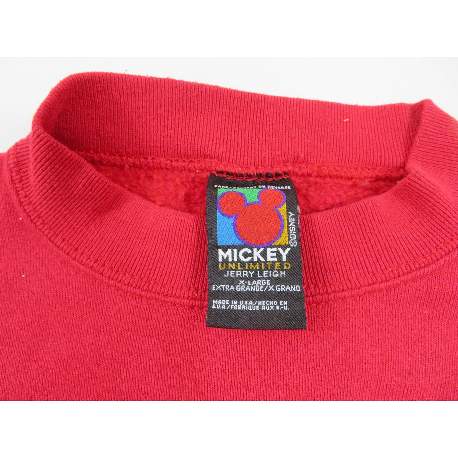 Mickey Unlimited Mickey Mouse Sweatshirt, Jerry Leigh, Red Embossed XL 1990s Size US XL / EU 56 / 4 - 4 Thumbnail