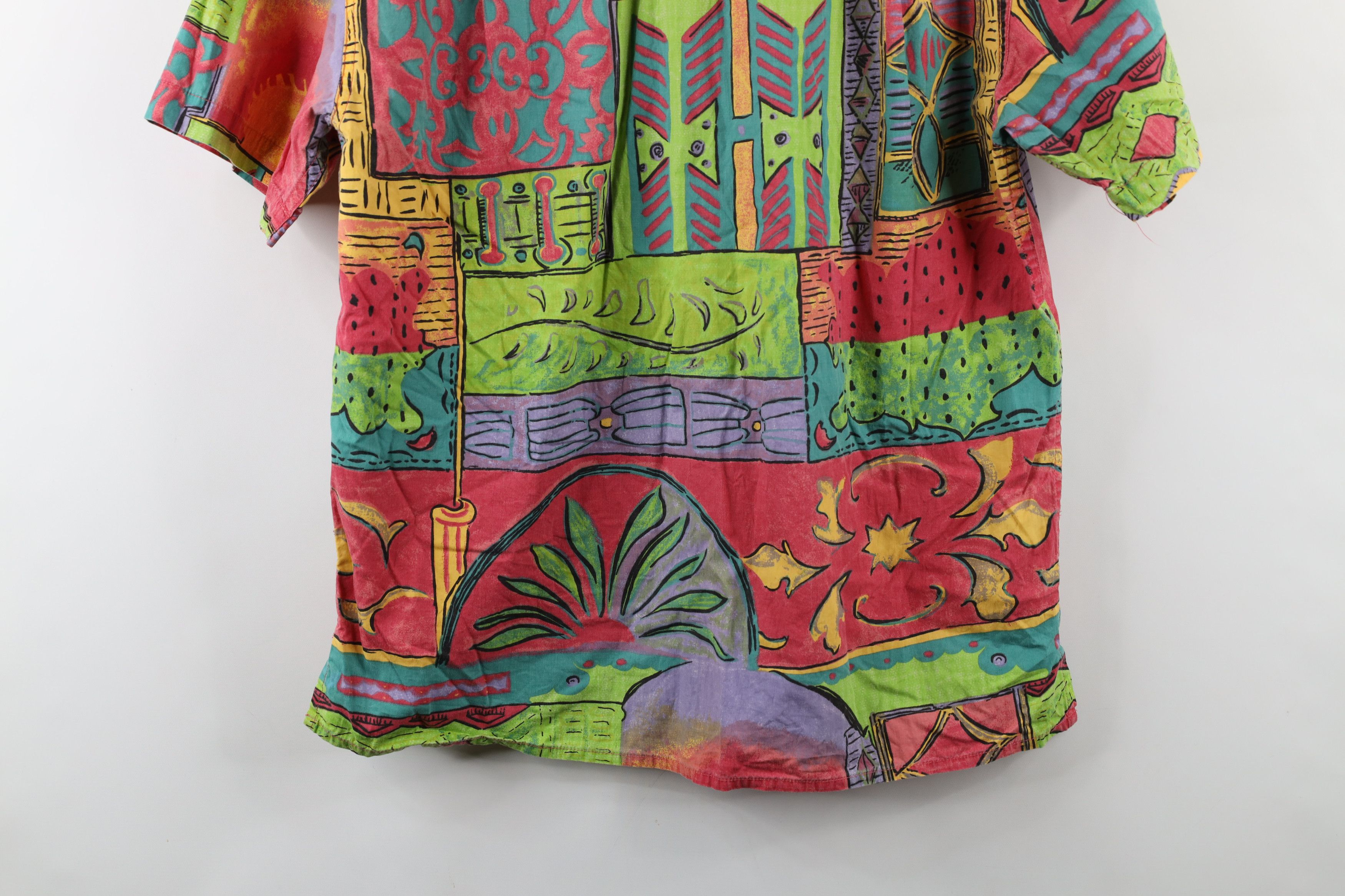 Vintage Vintage 90s Streetwear Rainbow Abstract Collared Shirt Size US M / EU 48-50 / 2 - 9 Thumbnail