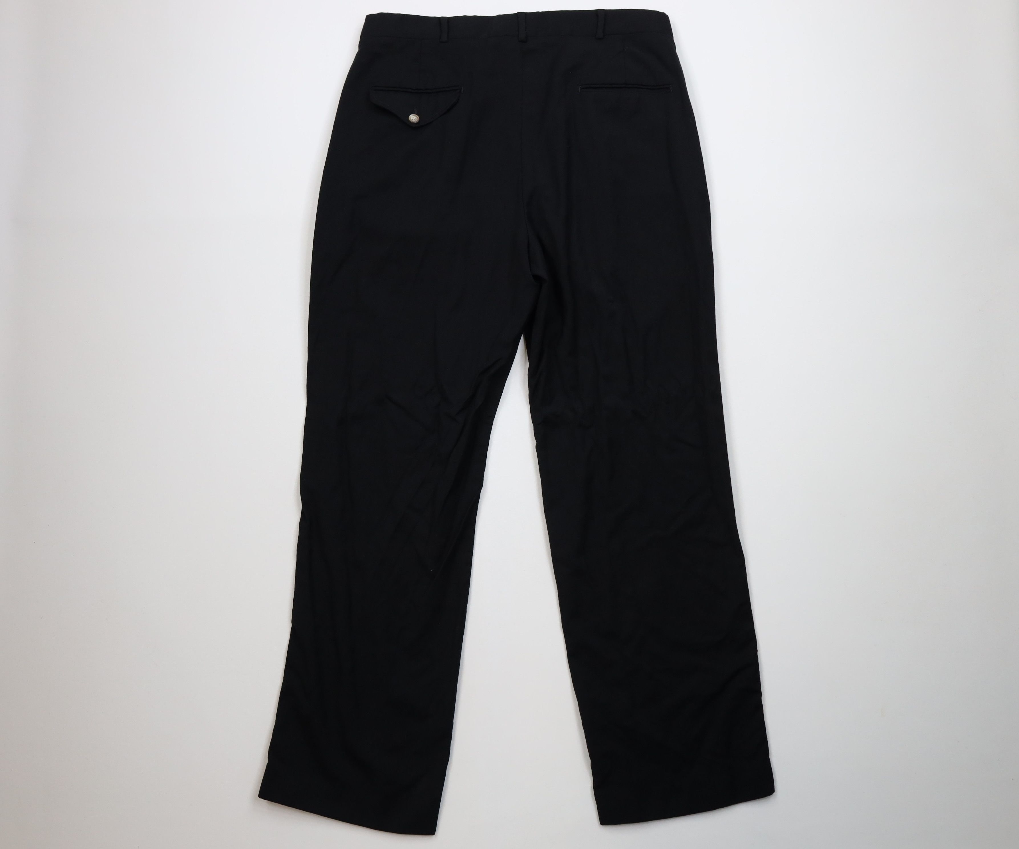 Lands' End Vintage 90s Lands End Wide Leg Chino Pants Wool Black USA Size US 34 / EU 50 - 11 Thumbnail