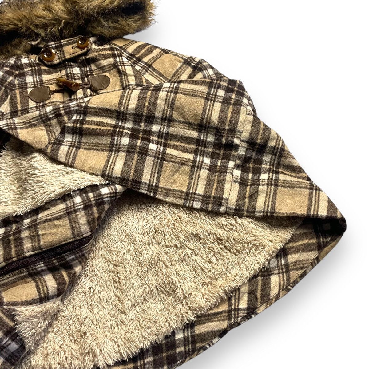 If Six Was Nine 🇯🇵 SKY BOMBER WOOL LINED FLEECE FUR HOODIE DUFFLE PONCHO Size US L / EU 52-54 / 3 - 7 Thumbnail
