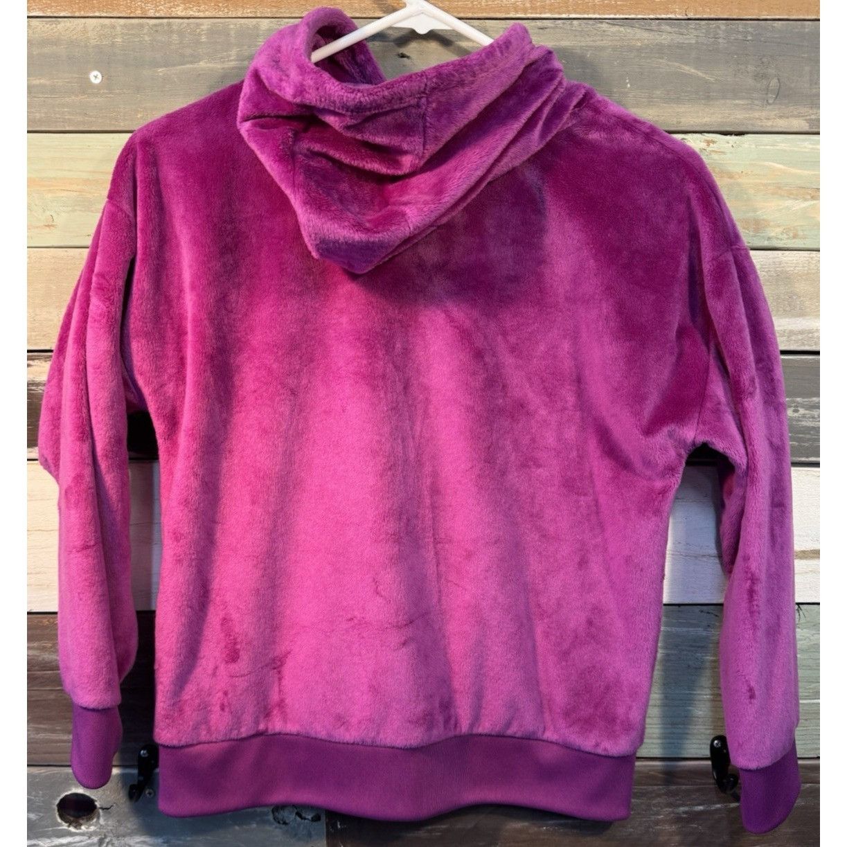 Adidas ADIDAS GIRLS PURPLE SOFT FUZZY PULLOVER HOODIE JACKET YOUTH Size L / US 10 / IT 46 - 4 Thumbnail