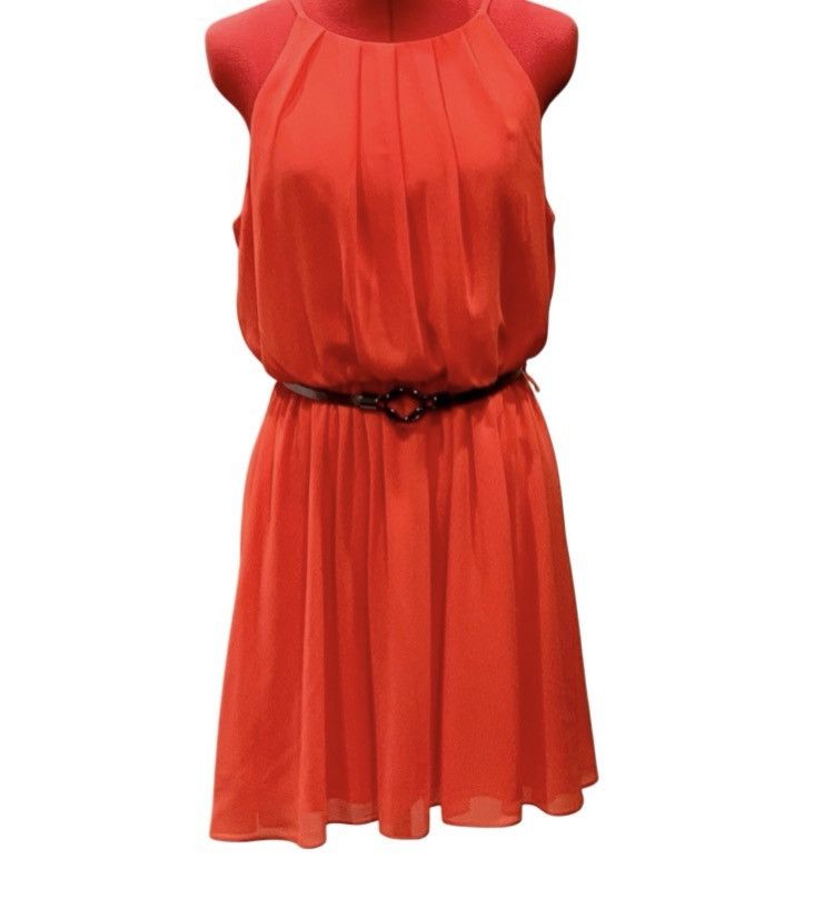 Other iZ Byer Tangerine Sheer Swing Dress Sz XL Pleated Halter Size XL / US 12-14 / IT 48-50 - 1 Thumbnail