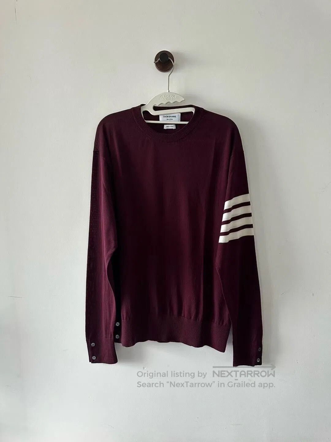 Thom Browne thom browne burgundy wool knit sweater. Size US M / EU 48-50 / 2 - 1 Thumbnail