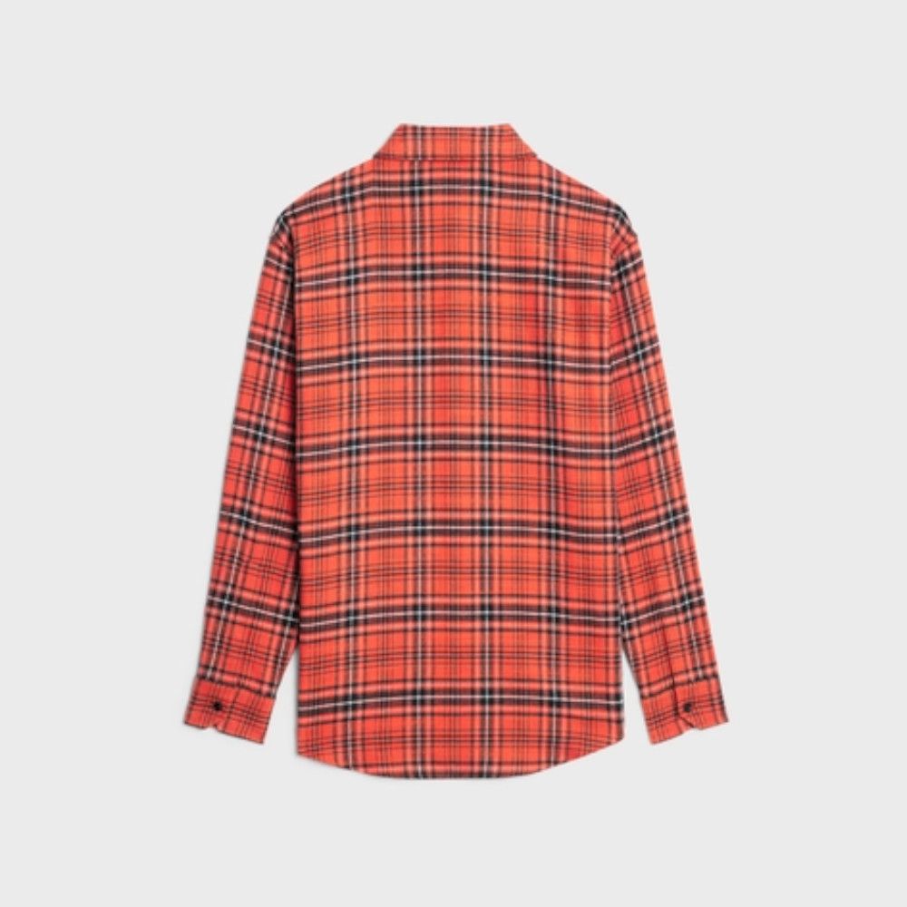 Celine o1w1db10724 Oversized Shirt in Cotton Check in Multicolor Size US XXS / EU 40 - 2 Thumbnail
