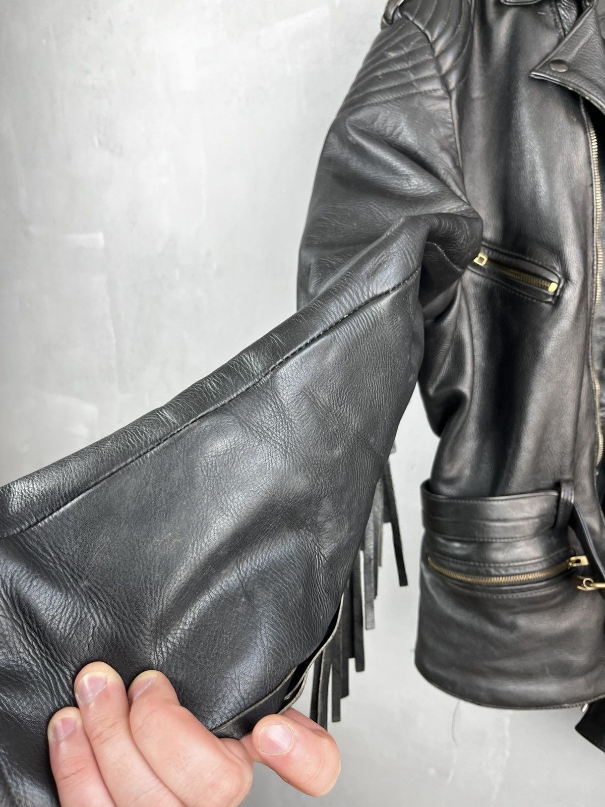 Genuine Leather × Leather × Vintage Leather Jacket vintage 90s Kurt Cobain style Size US L / EU 52-54 / 3 - 11 Thumbnail