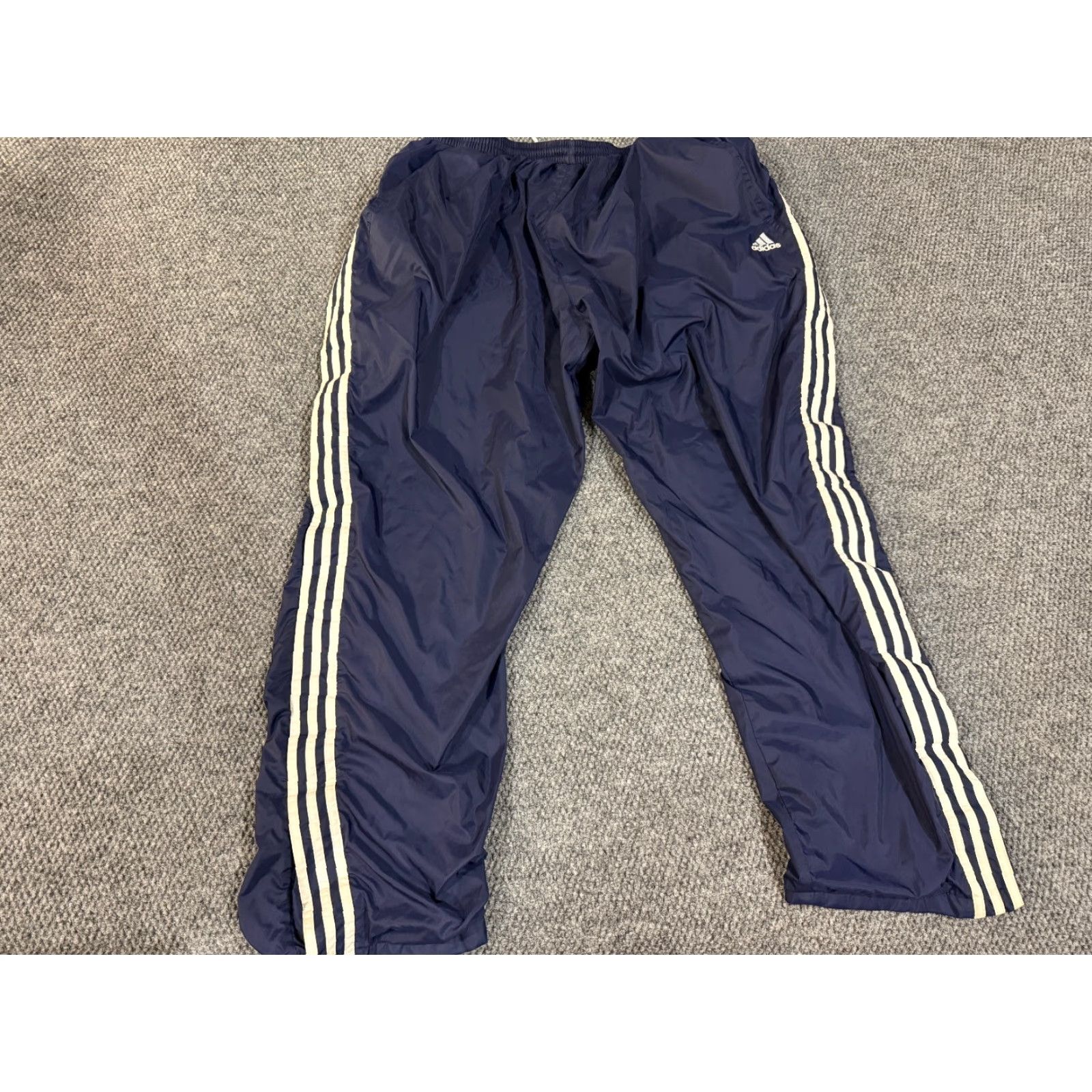 Adidas VINTAGE adidas Track Pants Mens 2XL Blue Stripe Tear Away Snap 90s Boys Girls Mens? Size US 39 - 3 Thumbnail