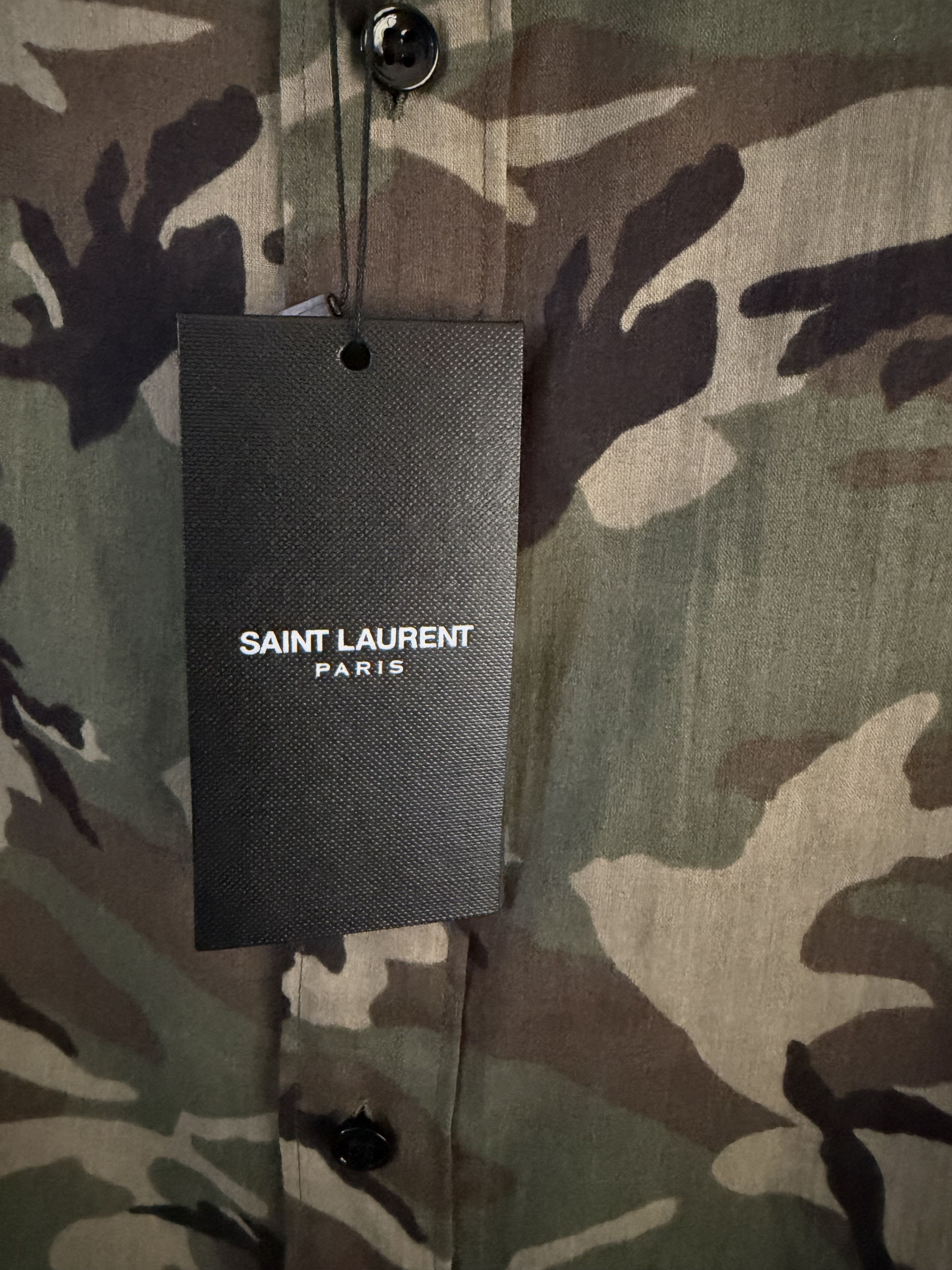 Saint Laurent Paris Hedi Slimane Camouflage Military Shirt Size US M / EU 48-50 / 2 - 6 Thumbnail
