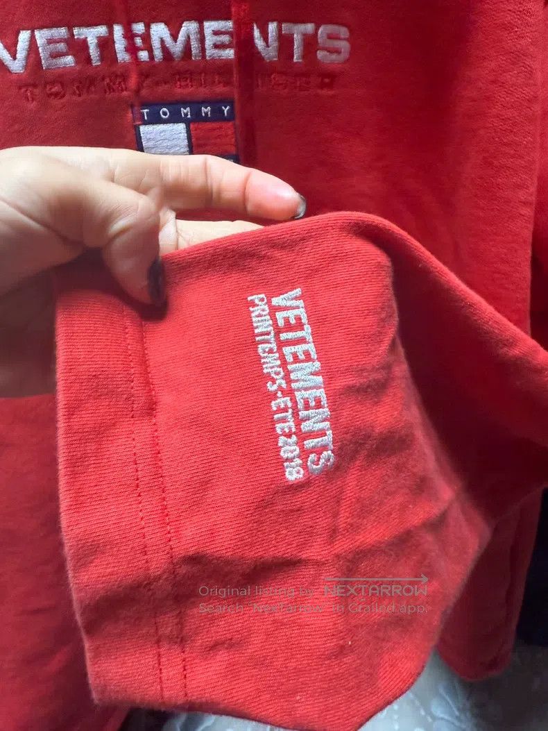 Vetements Vetements Red Two-Piece Hooded Sweatshirt Size US XS / EU 42 / 0 - 3 Thumbnail