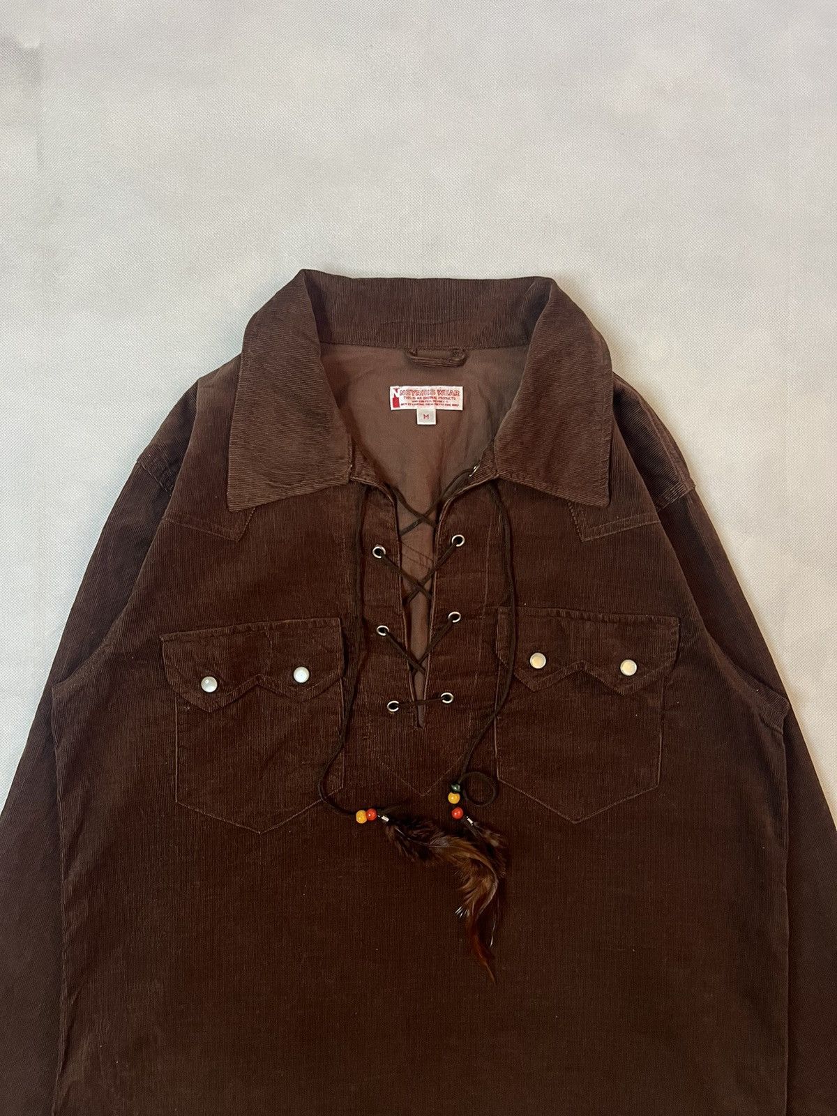 Japanese Brand Vtg Neyries Wear Western Brown Corduroy Shirt Size US M / EU 48-50 / 2 - 5 Thumbnail