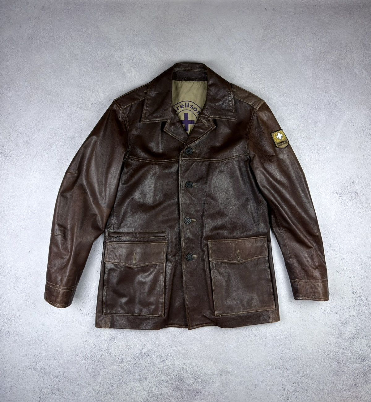 Strellson Mens Strellson Swiss Cross Vintage Jakcet Brown Size 50 Size US L / EU 52-54 / 3 - 1 Thumbnail
