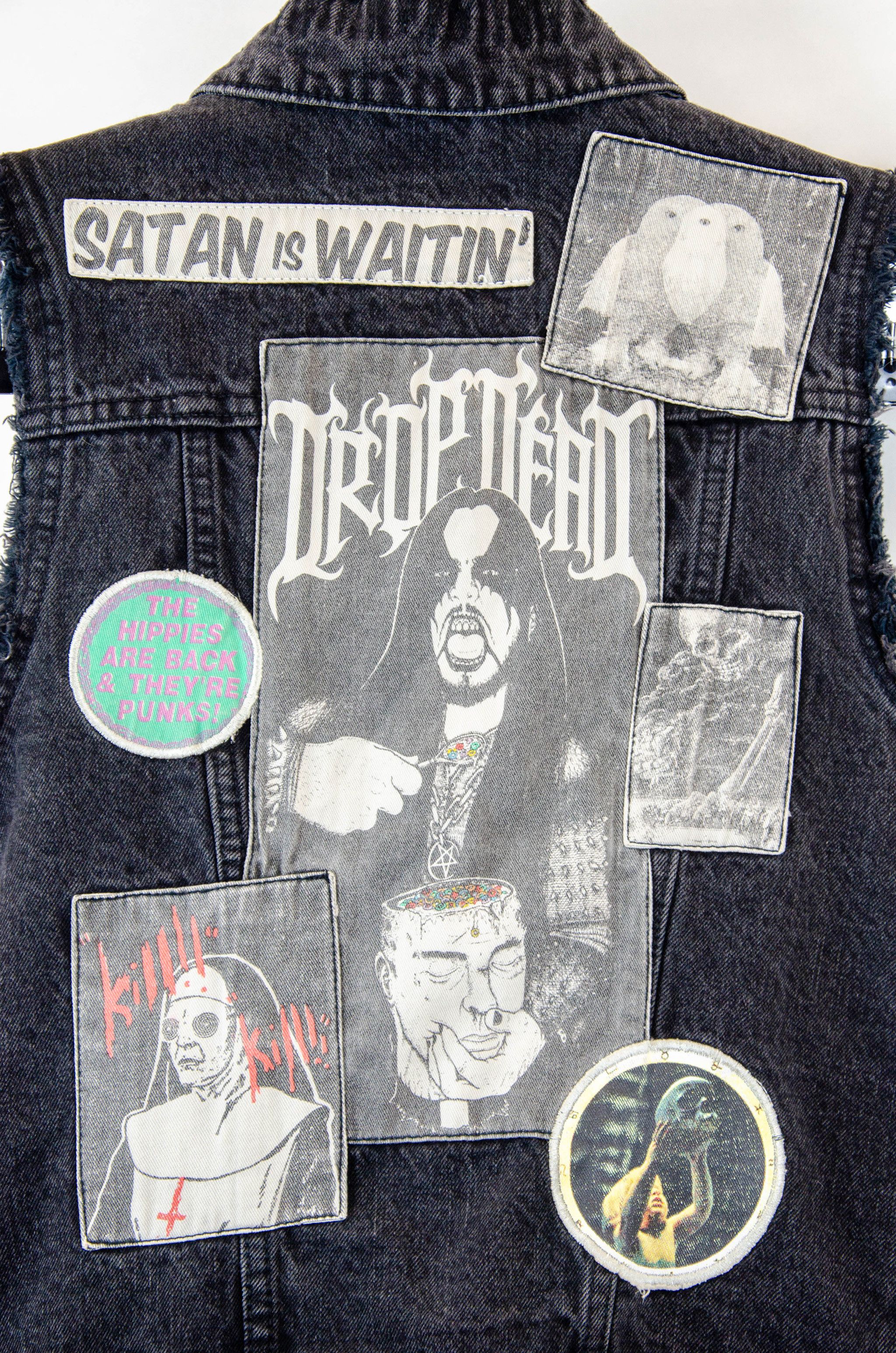 Drop Dead Clothing Drop Dead Punk Denim Vest – Size M Size M / US 6-8 / IT 42-44 - 10 Thumbnail