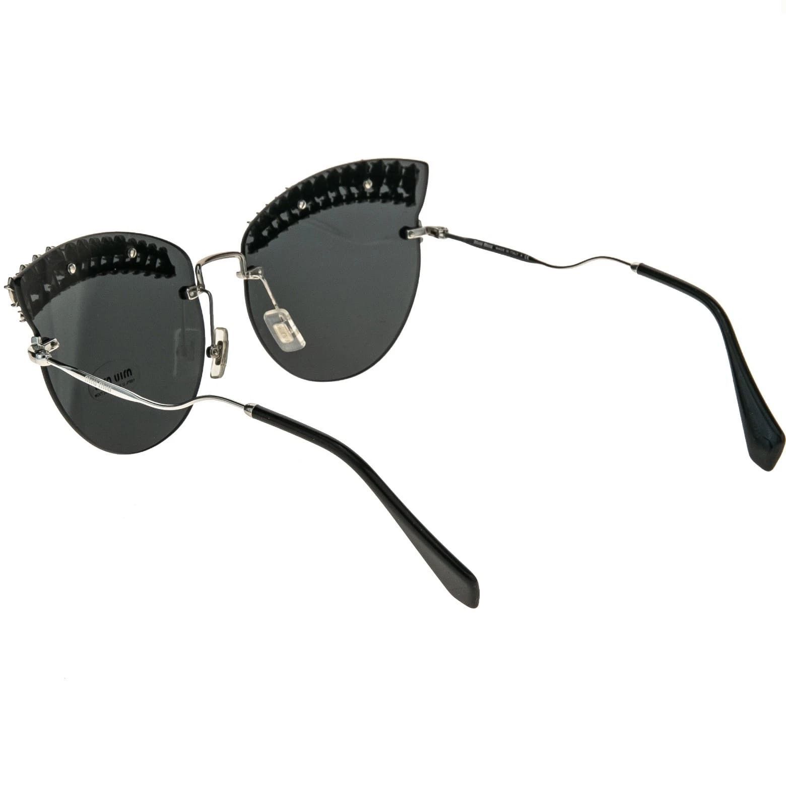 Miu Miu MIU MIU MU58TS 58T SCENIQUE CRYSTAL Jewel Silver Sunglass Size ONE SIZE - 7 Thumbnail