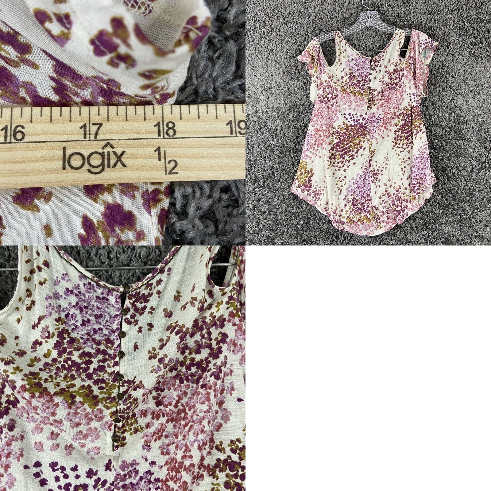 Lucky Brand Lucky Brand Women’s S Blouse Floral Multicolor Short Sleeves Size S / US 4 / IT 40 - 8 Thumbnail