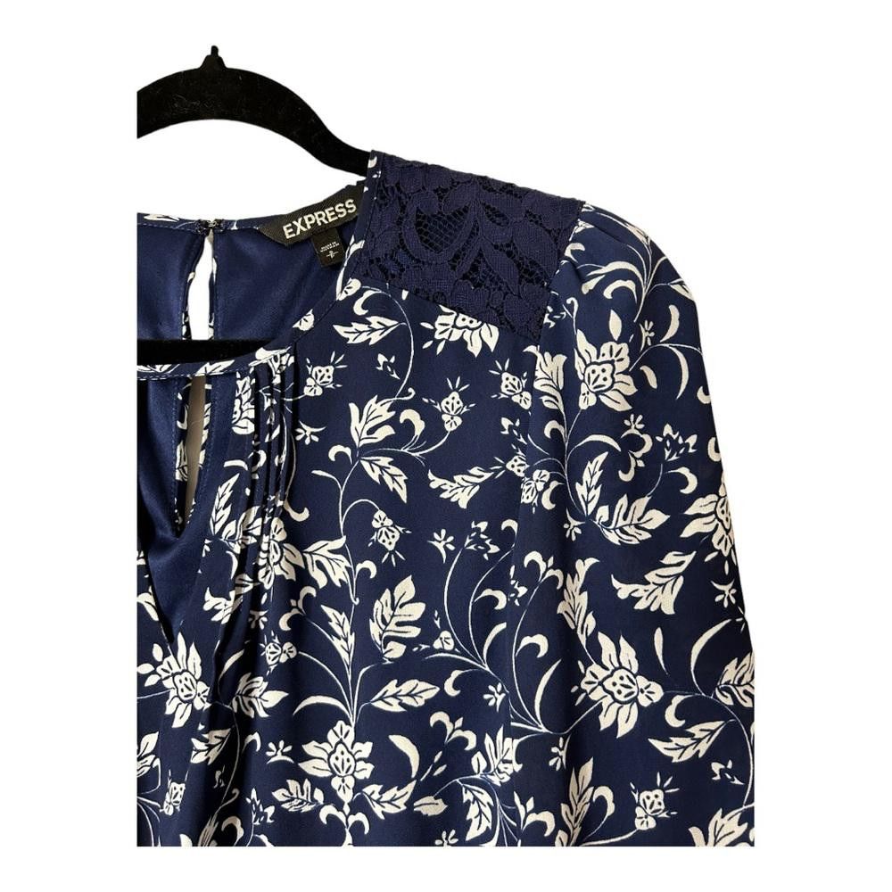 Express Express l Navy Floral Long Sleeve Mini Dress Small Size S / US 4 / IT 40 - 3 Thumbnail