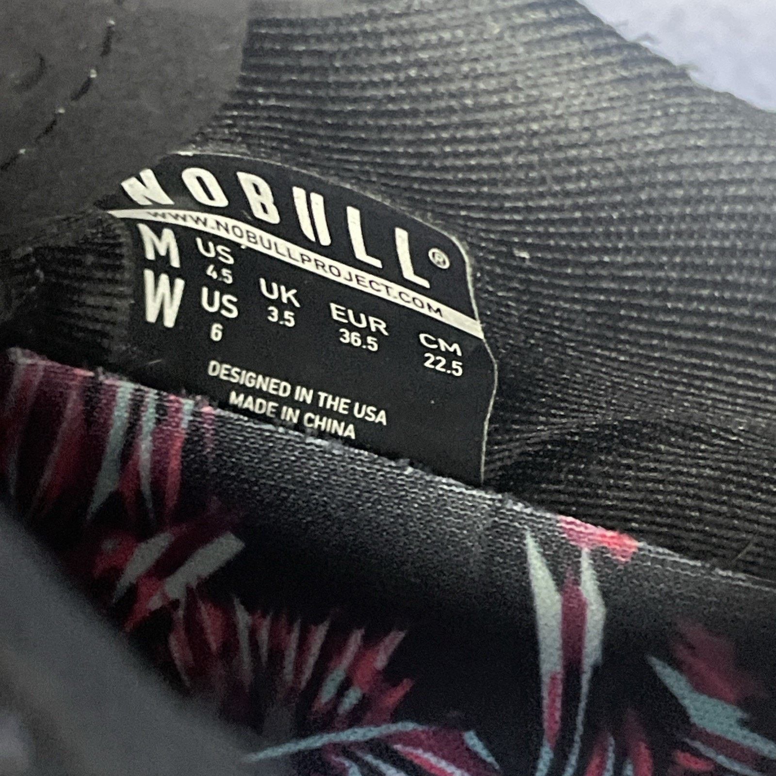 Other Nobull Superfabric Women's Size 6 Shoes Black Floral Sneaker Size US 6 / IT 36 - 9 Thumbnail