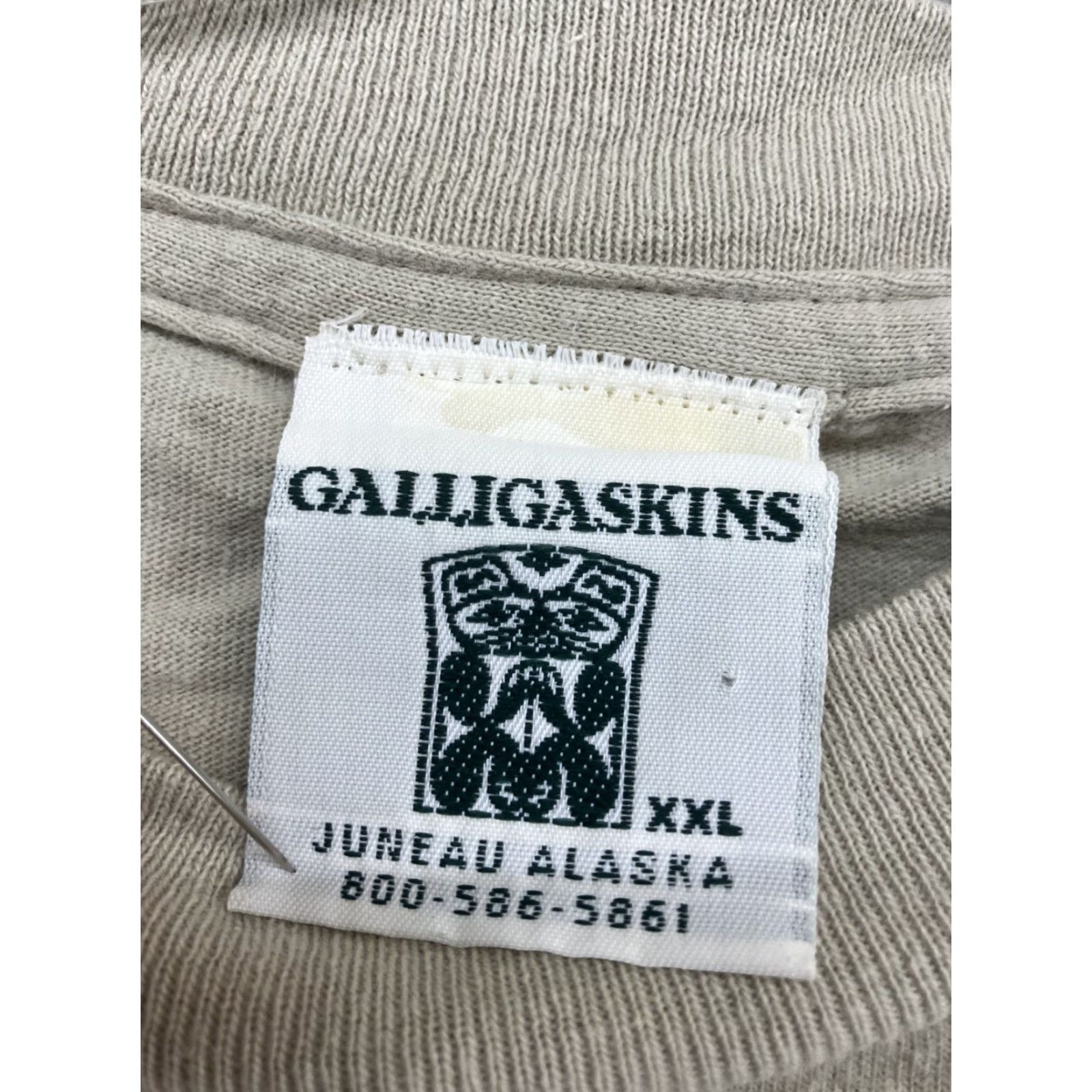 Vintage Vintage GALLIGASKINS Juneau Alaska T-Shirt Men 2XL Tan Graphic Moose US Vintage Theme Size US XXL / EU 58 / 5 - 3 Thumbnail