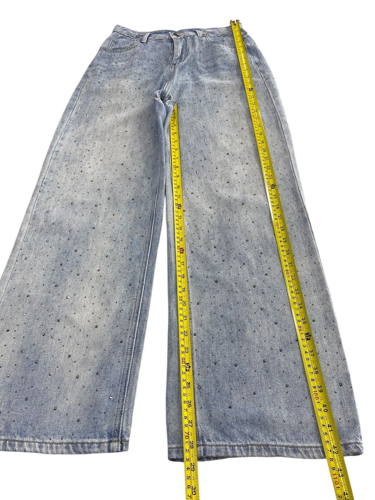 Japanese Brand Japanese Brand Diamond Studded Style Baggy Jeans Size US 28 / EU 44 - 7 Thumbnail