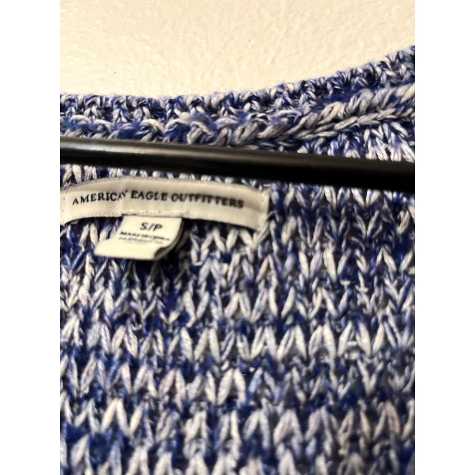 American Eagle Outfitters VINTAGE American Eagle Womens Sweater Pullover Knit V-Neck Long Sleeve Casual Size S Blue Heather Fall Winter Women Size S / US 4 / IT 40 - 2 Thumbnail