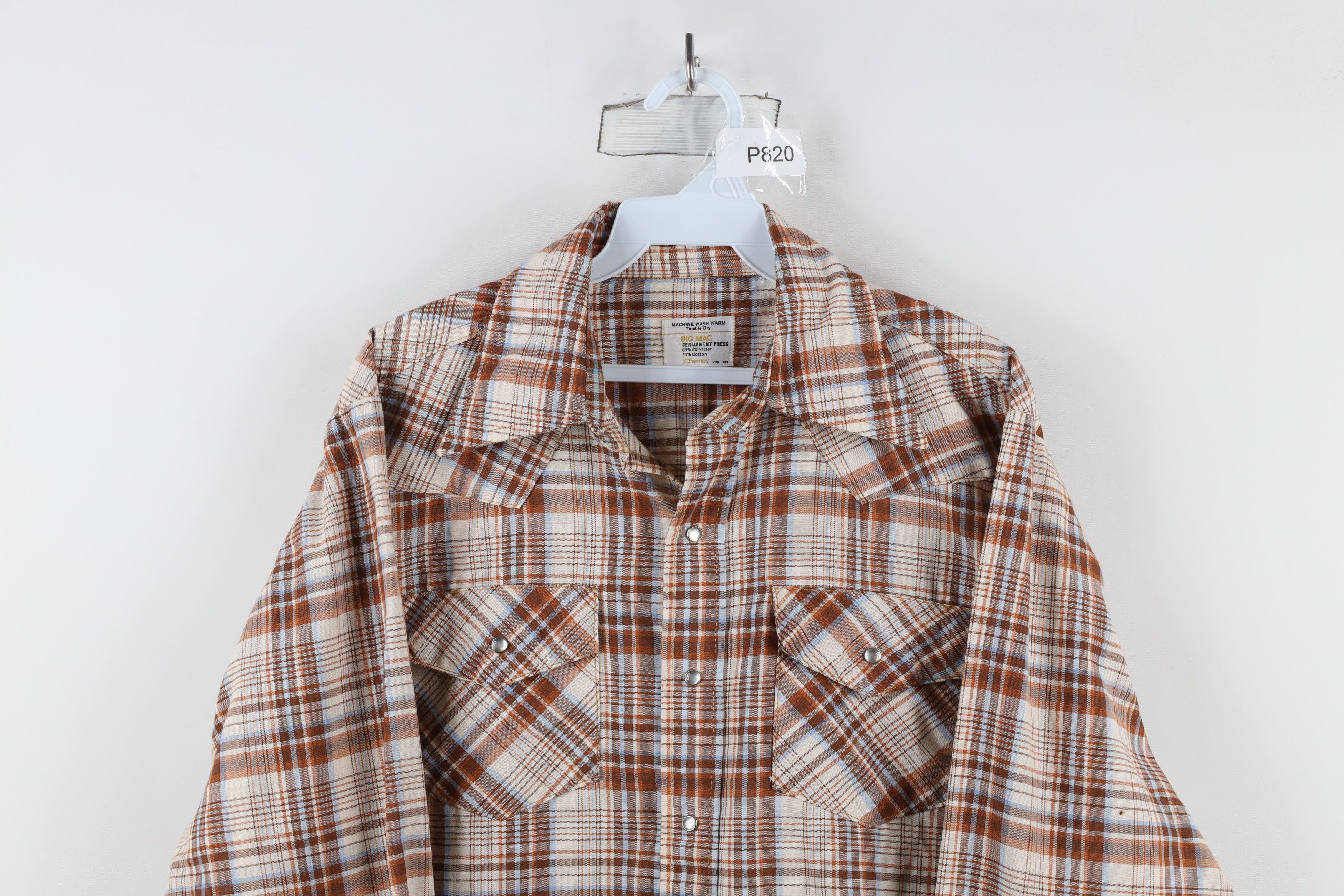 Vintage Vintage 60s 70s Big Mac Snap Button Collared Shirt Plaid USA Size US L / EU 52-54 / 3 - 2 Thumbnail