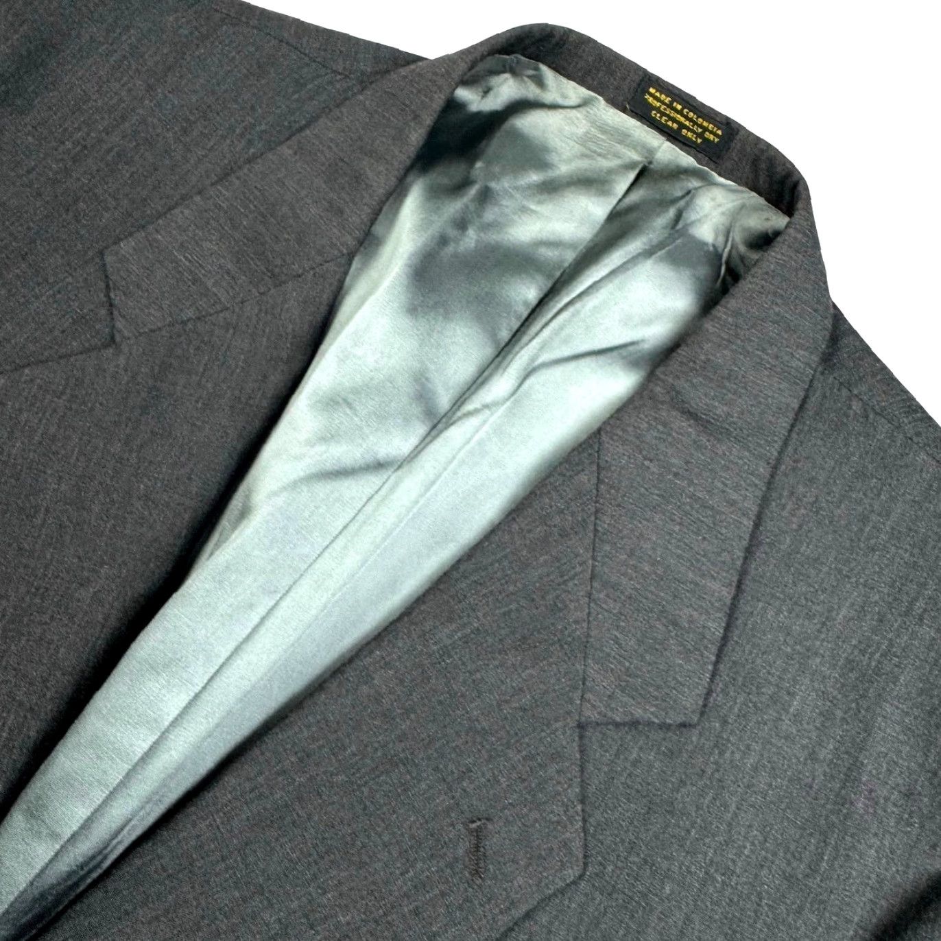 Oscar De La Renta Oscar de la Renta Blazer Jacket Wool 2-Button Gray 46R Mens Regular Notch Lapel Vintage: No Size 46R - 2 Thumbnail