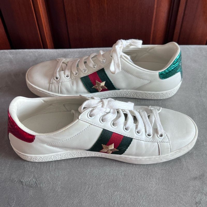 Gucci Gucci ACE Leather Ladybug Sneakers for Women -2508 Size US 6 / IT 36 - 3 Thumbnail